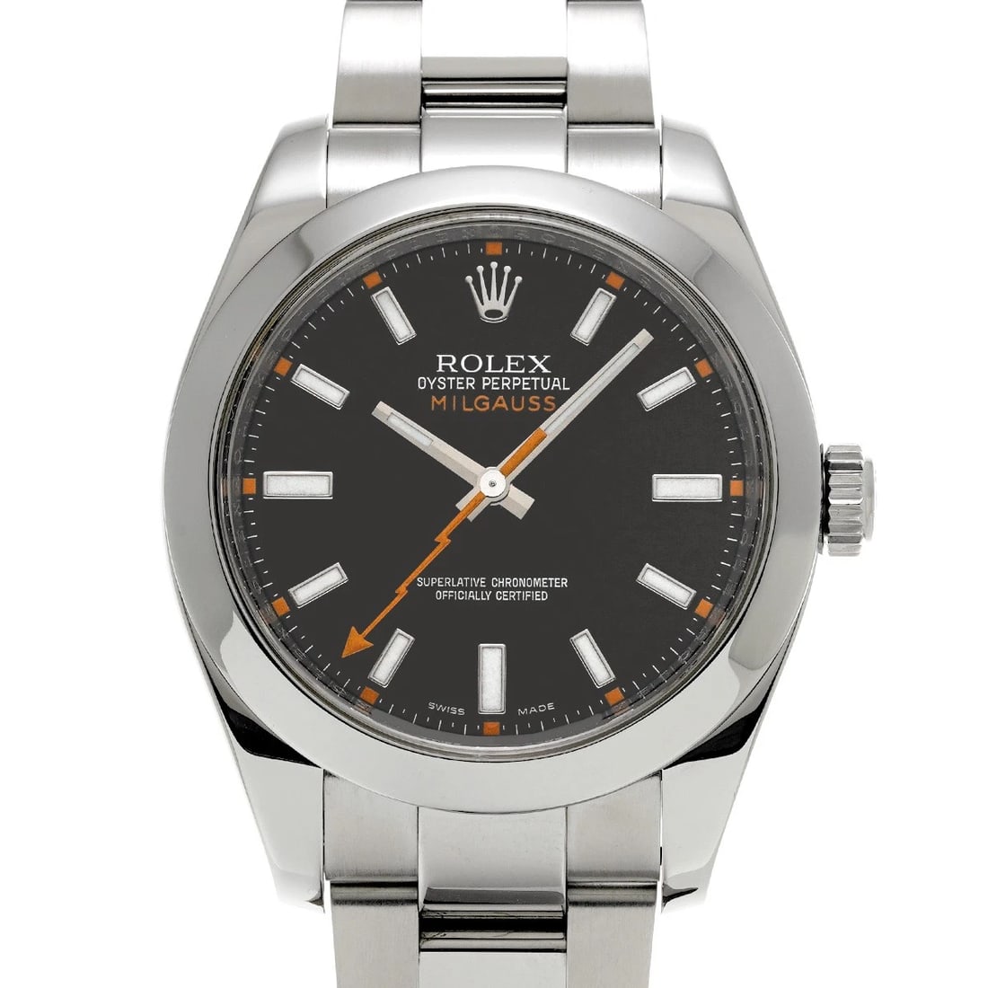 ROLEX MILGAUSS BLACK WATCH: ROLEX Milgauss black Watch Brand: ROLEX Type/Style: Wristwatch Material: Band Material Stainless steel, Case Material Stainless steel Color: Dial Color black Size: Case Size H/about 40mm W/about 40mm