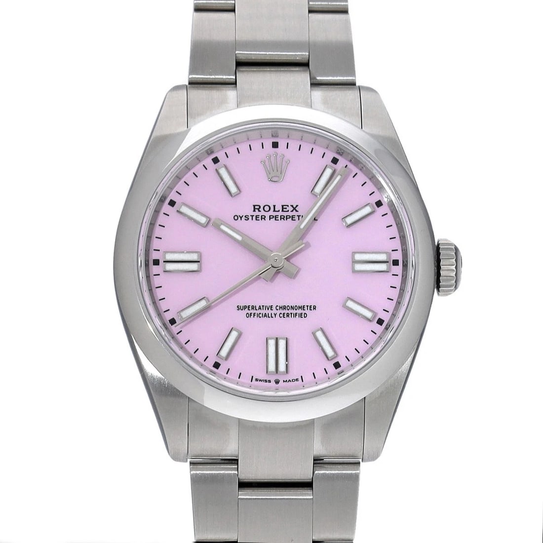ROLEX OYSTER PERPETUAL 41 CANDY PINK WATCH: ROLEX Oyster Perpetual 41 Candy pink Watch Brand: ROLEX Type/Style: Wristwatch Material: Band Material Stainless steel, Case Material Stainless steel Color: Dial Color Candy pink Size: Case Size