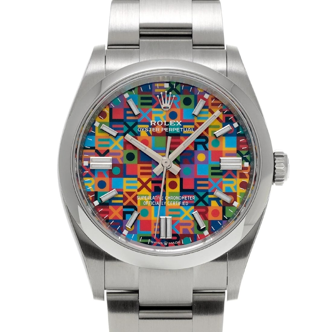ROLEX OYSTER PERPETUAL 36 JUBILEE MOTIF WATCH: ROLEX Oyster Perpetual 36 Jubilee motif Watch Brand: ROLEX Type/Style: Wristwatch Material: Band Material Stainless steel, Case Material Stainless steel Color: Dial Color Jubilee motif Size: Case