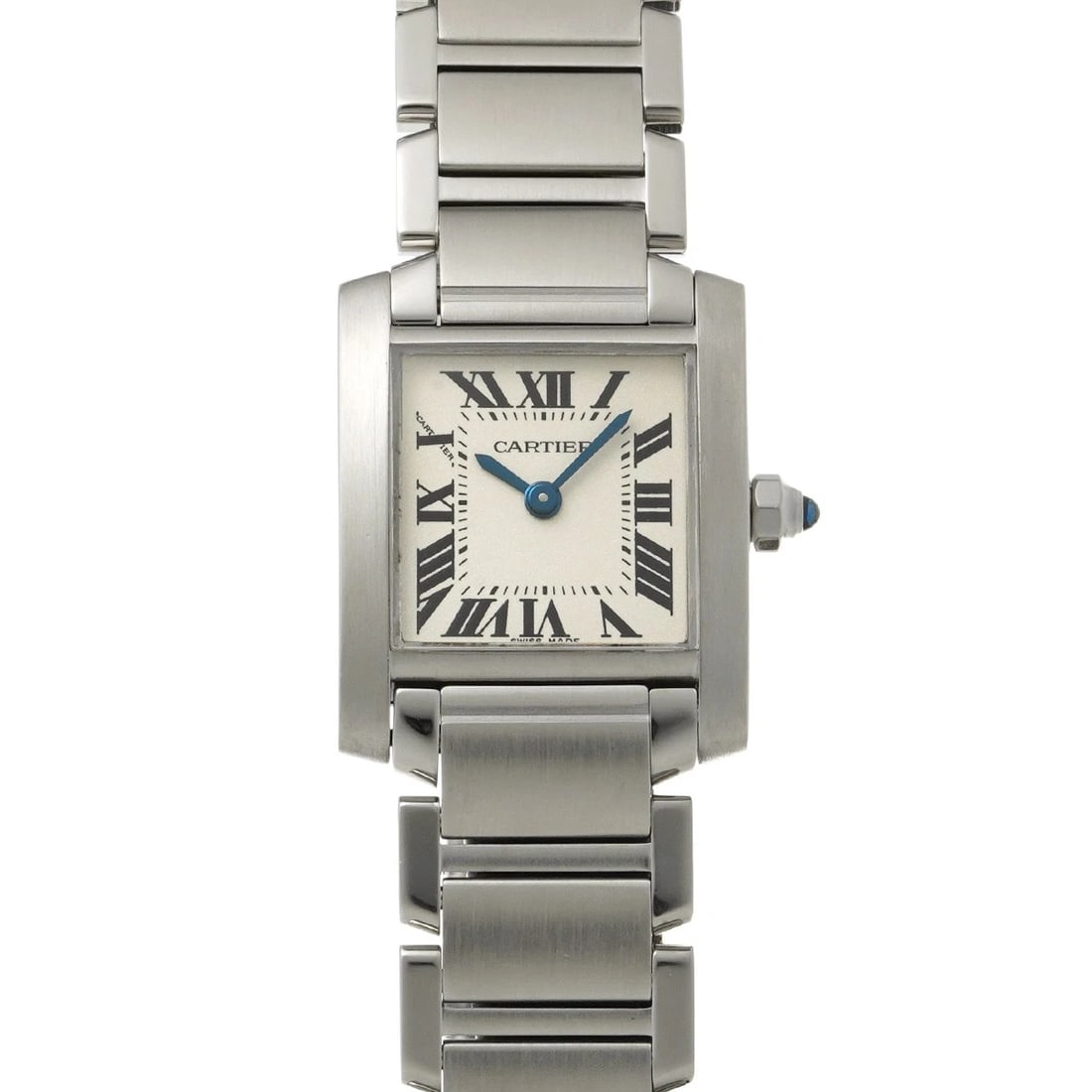 CARTIER TANK FRANCAISE SM SILVER WATCH: CARTIER Tank Francaise SM Silver Watch Brand: CARTIER Type/Style: Wristwatch Material: Band Material Stainless steel, Case Material Stainless steel Color: Dial Color Silver Size: Case Size H/about 18m