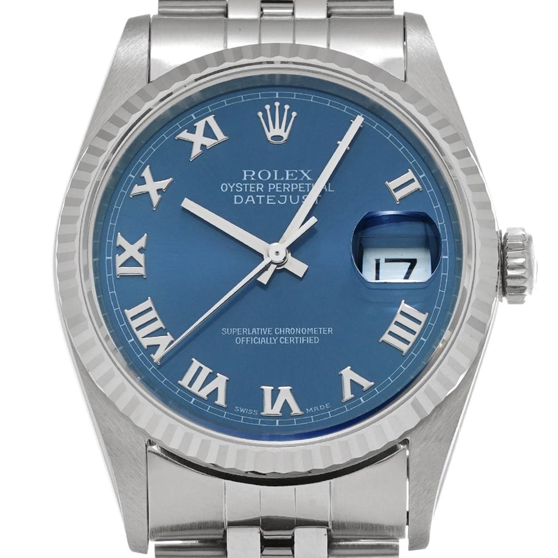 ROLEX DATEJUST BLUE WATCH - 4