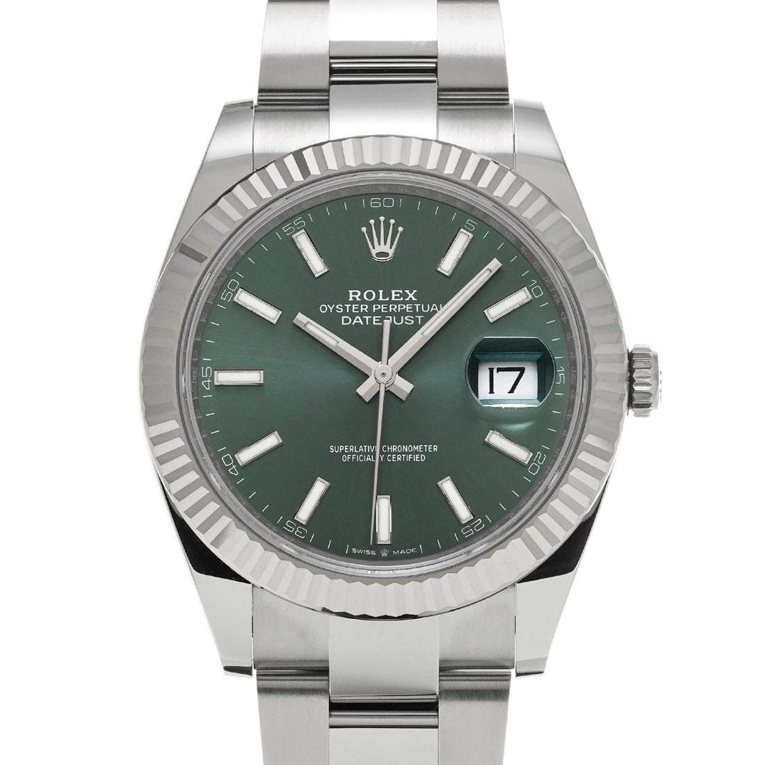 ROLEX DATEJUST 41 MINT GREEN WATCH: ROLEX Datejust 41 Mint green Watch Brand: ROLEX Type/Style: Wristwatch Material: Band Material Stainless steel, Case Material Stainless steel Color: Dial Color Mint green Size: Case Size H/about 41mm