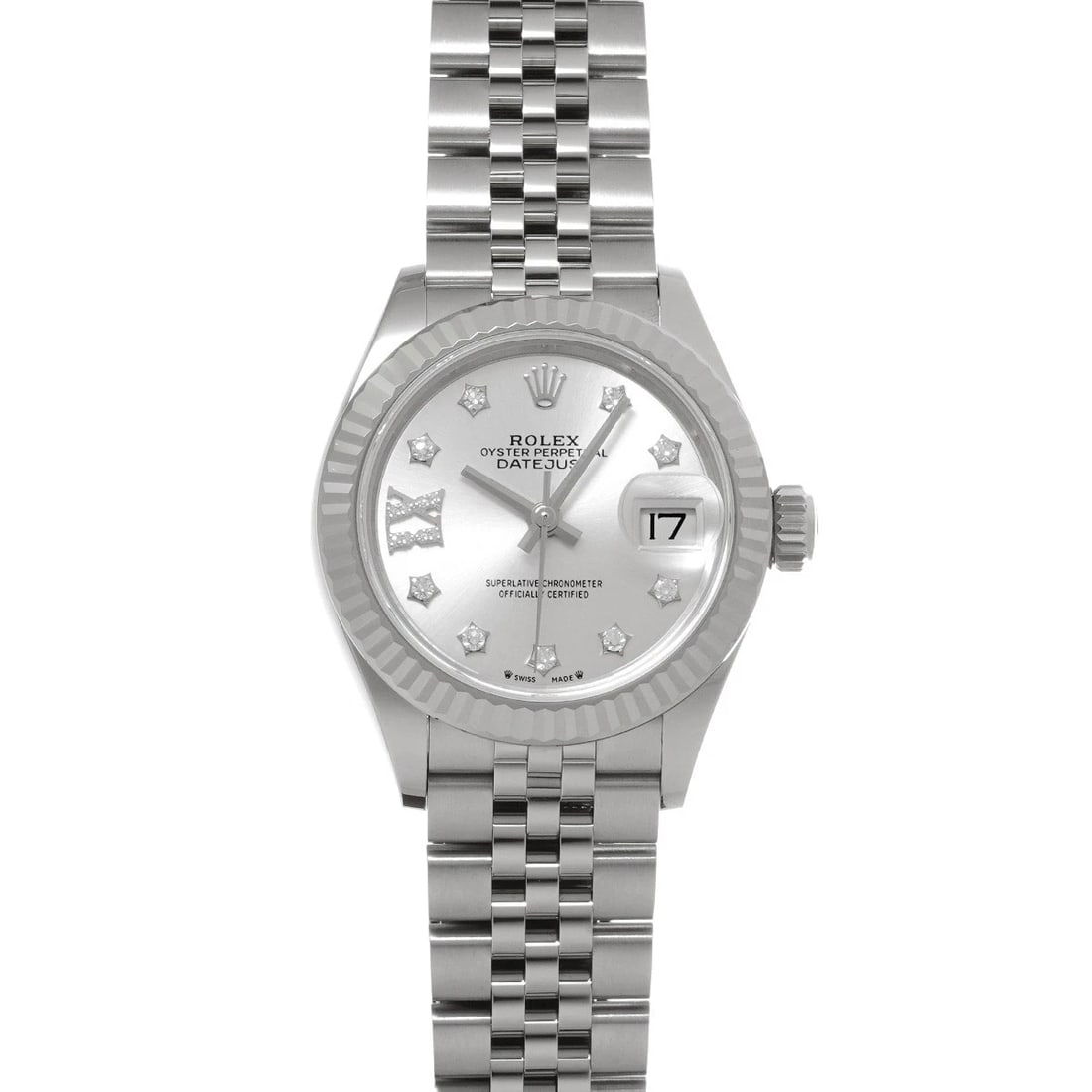 ROLEX DATEJUST 28 SILVER/DIAMOND WATCH: ROLEX Datejust 28 Silver/diamond Watch Brand: ROLEX Type/Style: Wristwatch Material: Band Material Stainless steel, Case Material Stainless steel Color: Dial Color Silver Size: Case Size H/about 28mm 