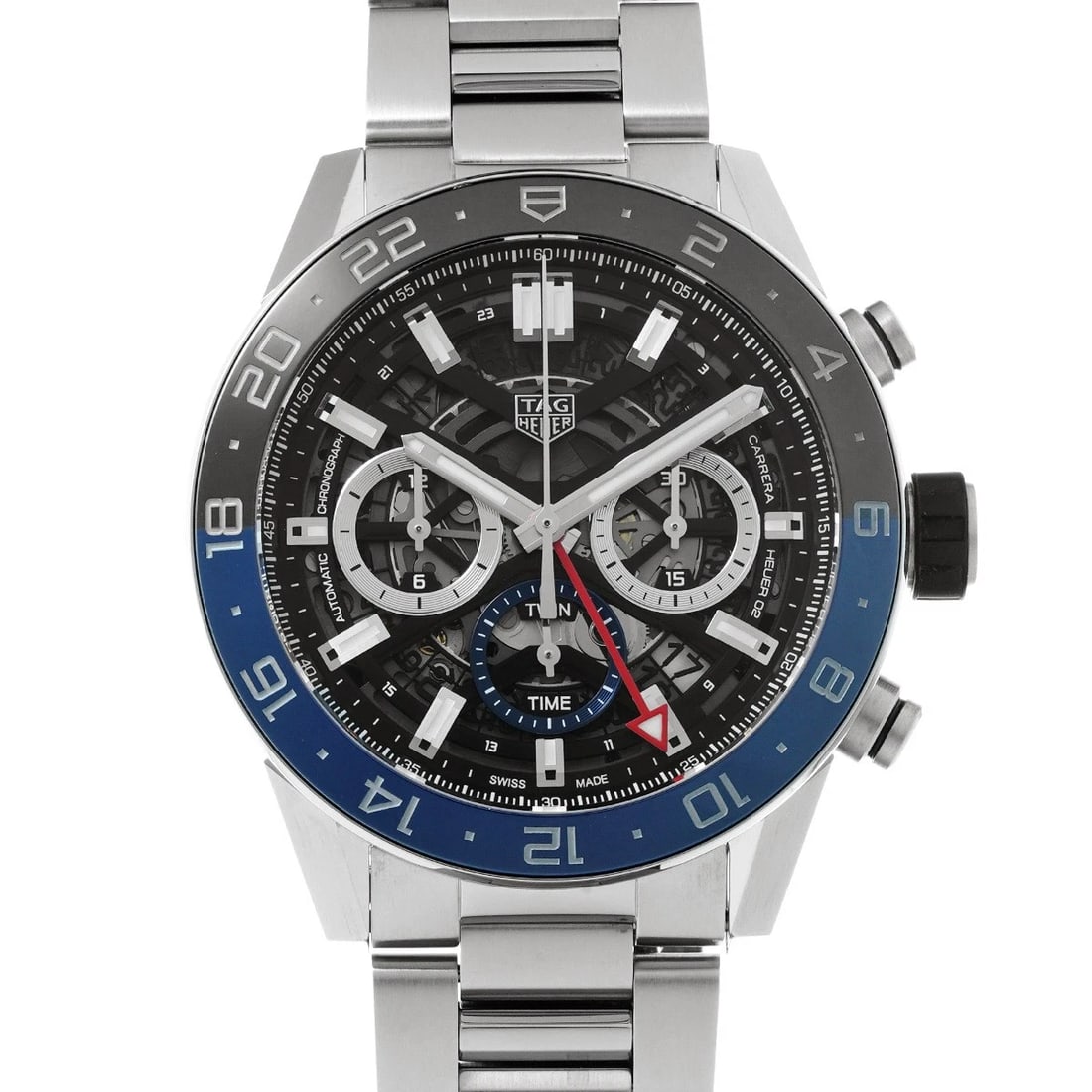 TAG HEUER CARRERA CALIBER CHRONOGRAPH GMT BLACK WATCH: TAG HEUER Carrera Caliber Chronograph GMT black Watch Brand: TAG HEUER Type/Style: Wristwatch Material: Band Material Stainless steel, Case Material Stainless steel Color: Dial Color black Size: Case