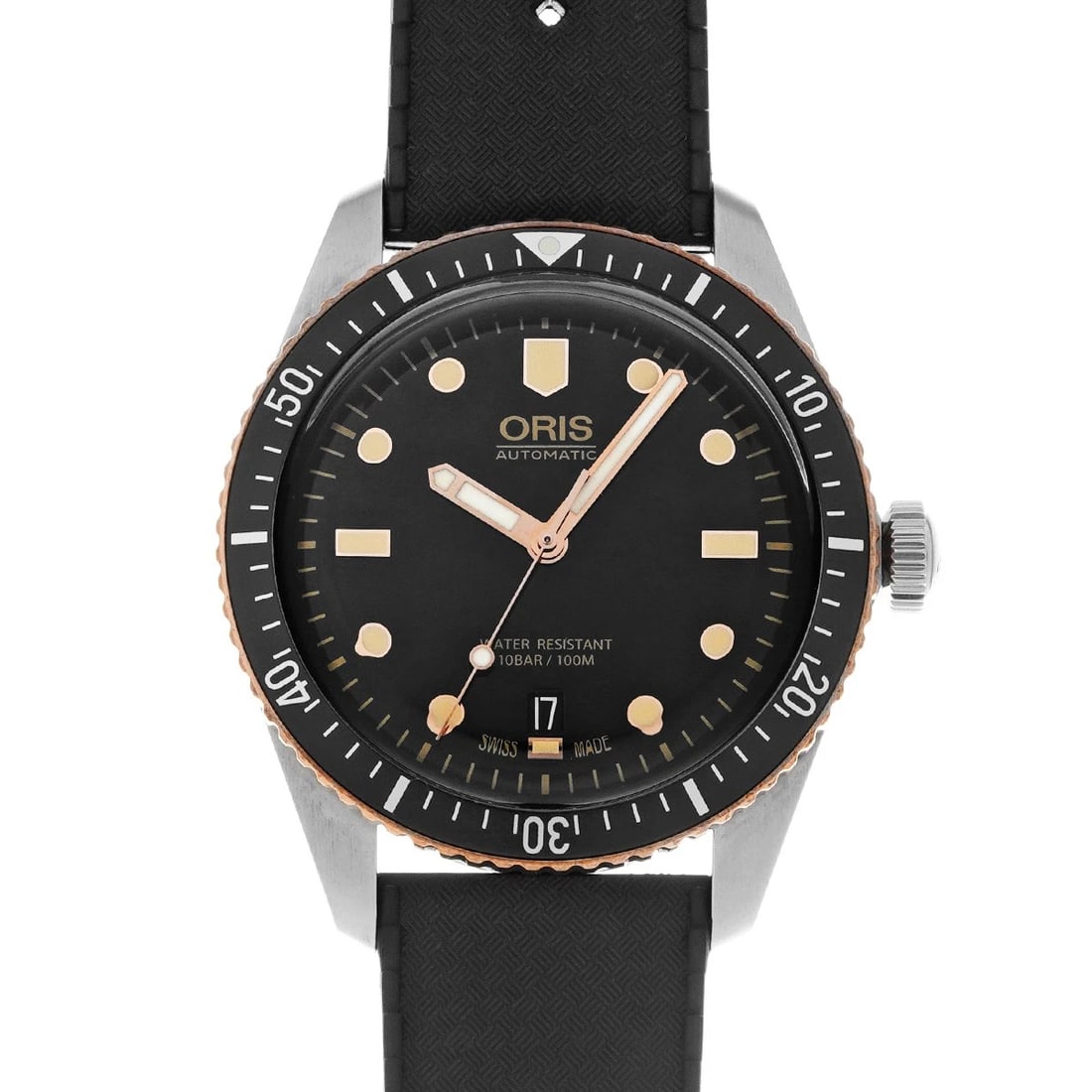 ORIS DIVERS BLACK WATCH: ORIS Divers black Watch Brand: ORIS Type/Style: Wristwatch Material: Band Material rubber, Case Material Stainless steel Color: Dial Color black Size: Case Size H/about 40mm W/about 40mm D/about 13mm