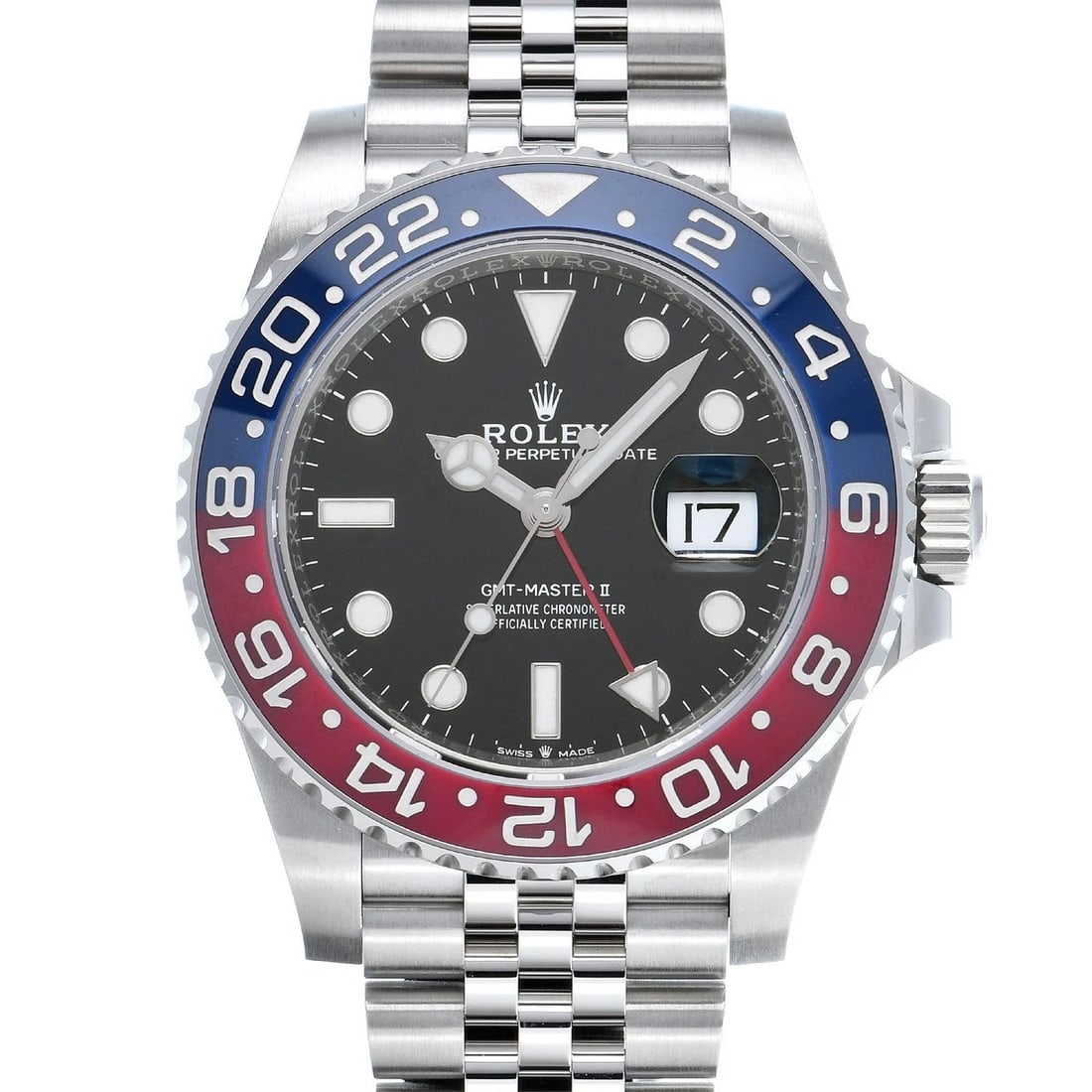 ROLEX GMT-MASTER II BLACK WATCH: ROLEX GMT-Master II black Watch Brand: ROLEX Type/Style: Wristwatch Material: Band Material Stainless steel, Case Material Stainless steel Color: Dial Color black Size: Case Size H/about 40mm W/about