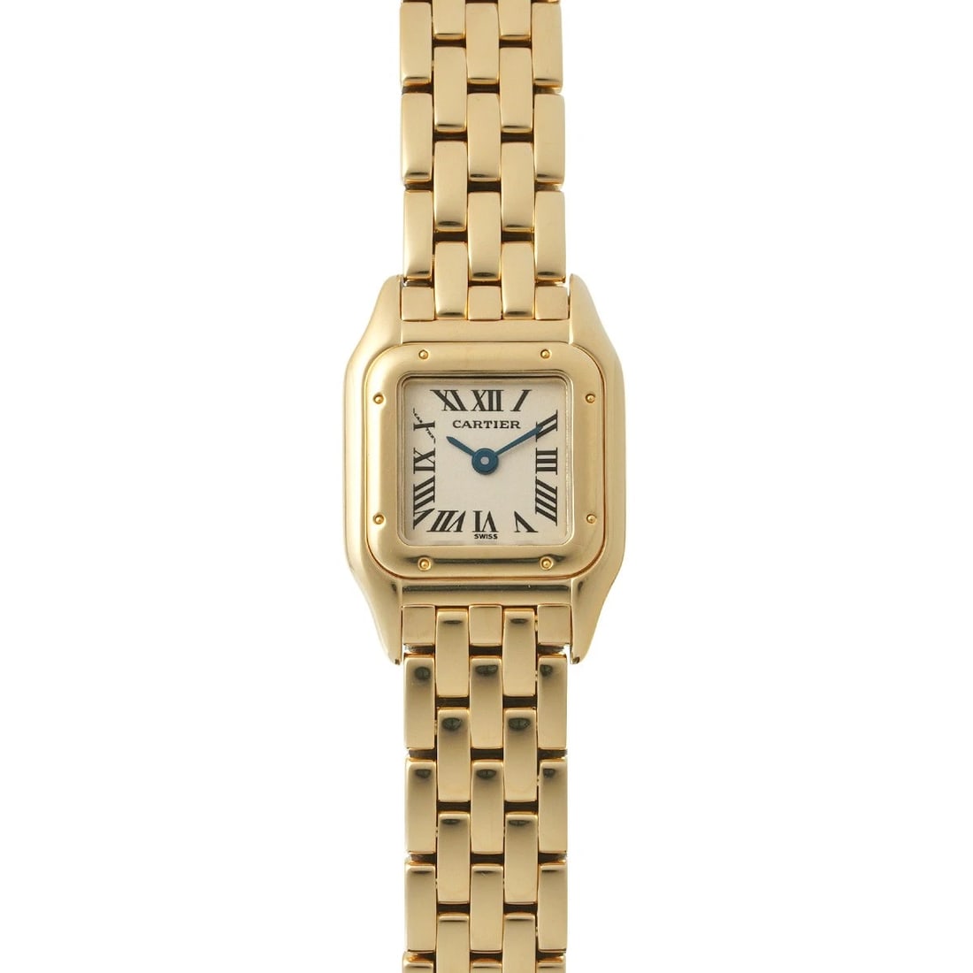 CARTIER PANTHERE MINI IVORY WATCH: CARTIER Panthere Mini Ivory Watch Brand: CARTIER Type/Style: Wristwatch Material: Band Material Yellow Gold, Case Material Yellow Gold Color: Dial Color Ivory Size: Case Size H/about 23.5mm W/about
