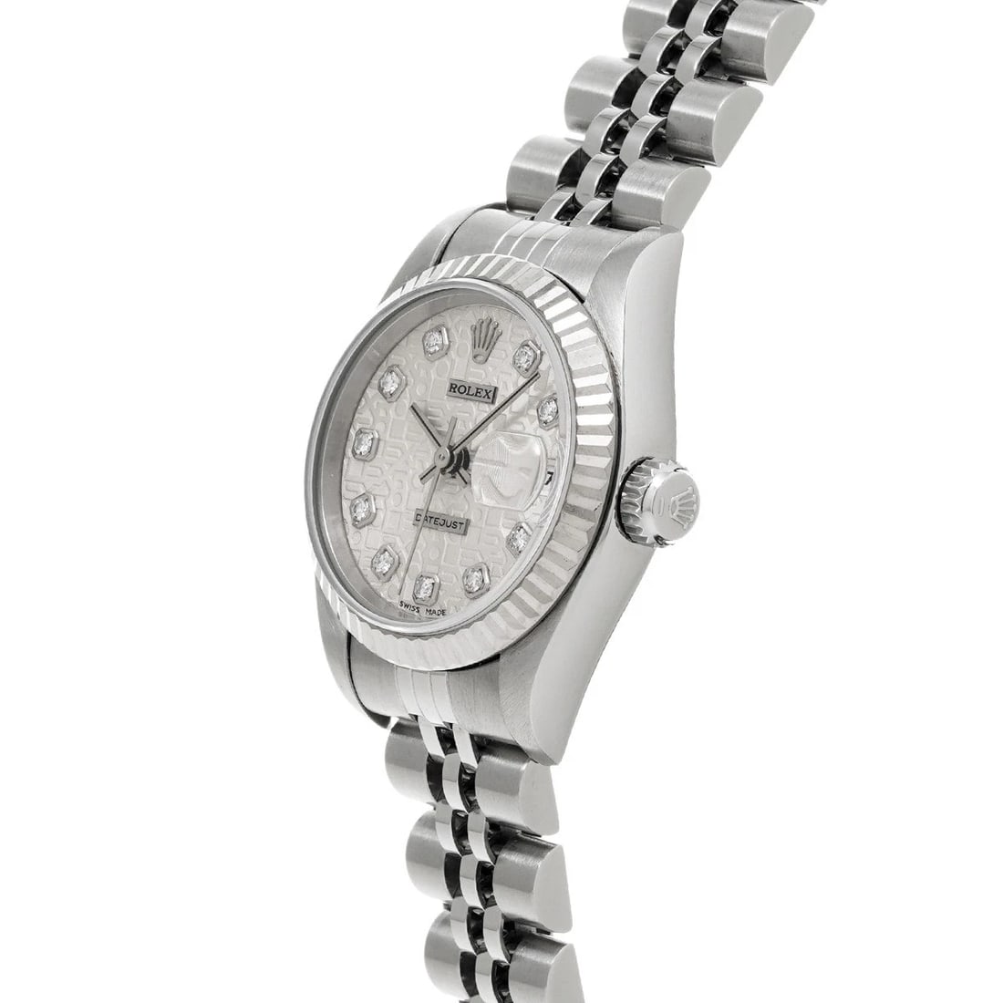 ROLEX DATEJUST SILVER COMPUTER/DIAMOND WATCH - 2