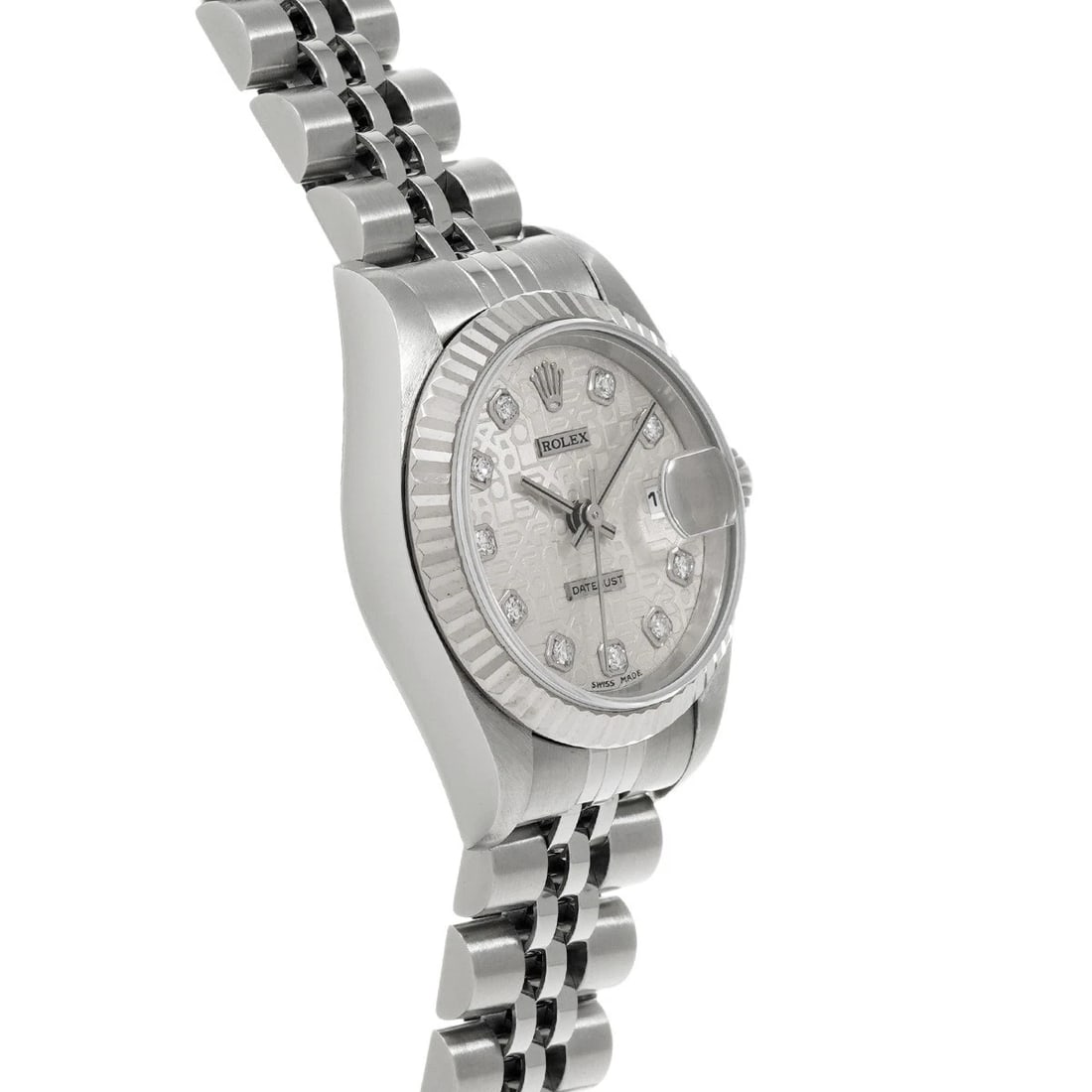 ROLEX DATEJUST SILVER COMPUTER/DIAMOND WATCH - 3