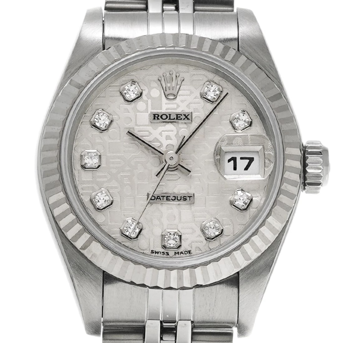ROLEX DATEJUST SILVER COMPUTER/DIAMOND WATCH - 4