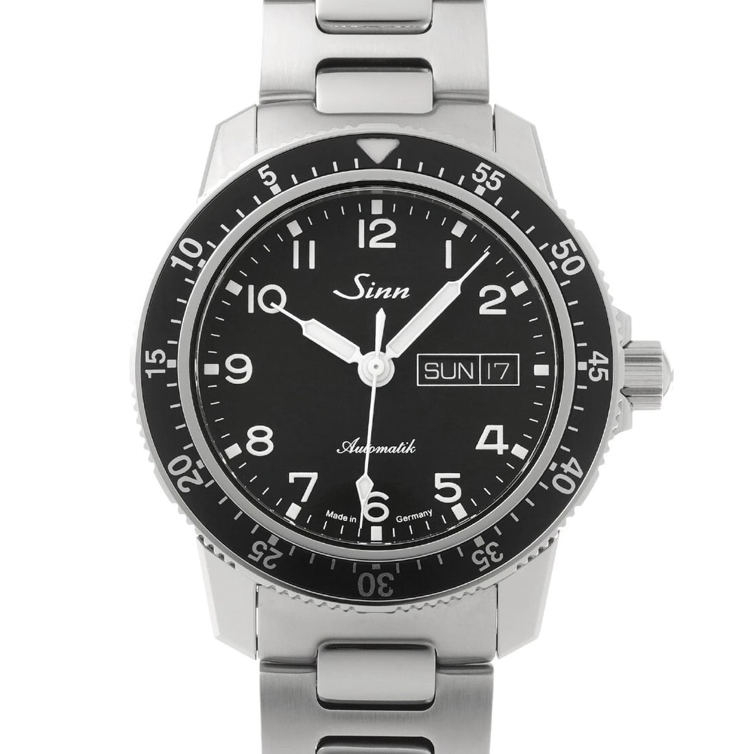 SINN BLACK WATCH: Sinn black Watch Brand: Sinn Type/Style: Wristwatch Material: Band Material Stainless steel, Case Material Stainless steel Color: Dial Color black Size: Case Size H/about 41mm W/about 41mm D/about