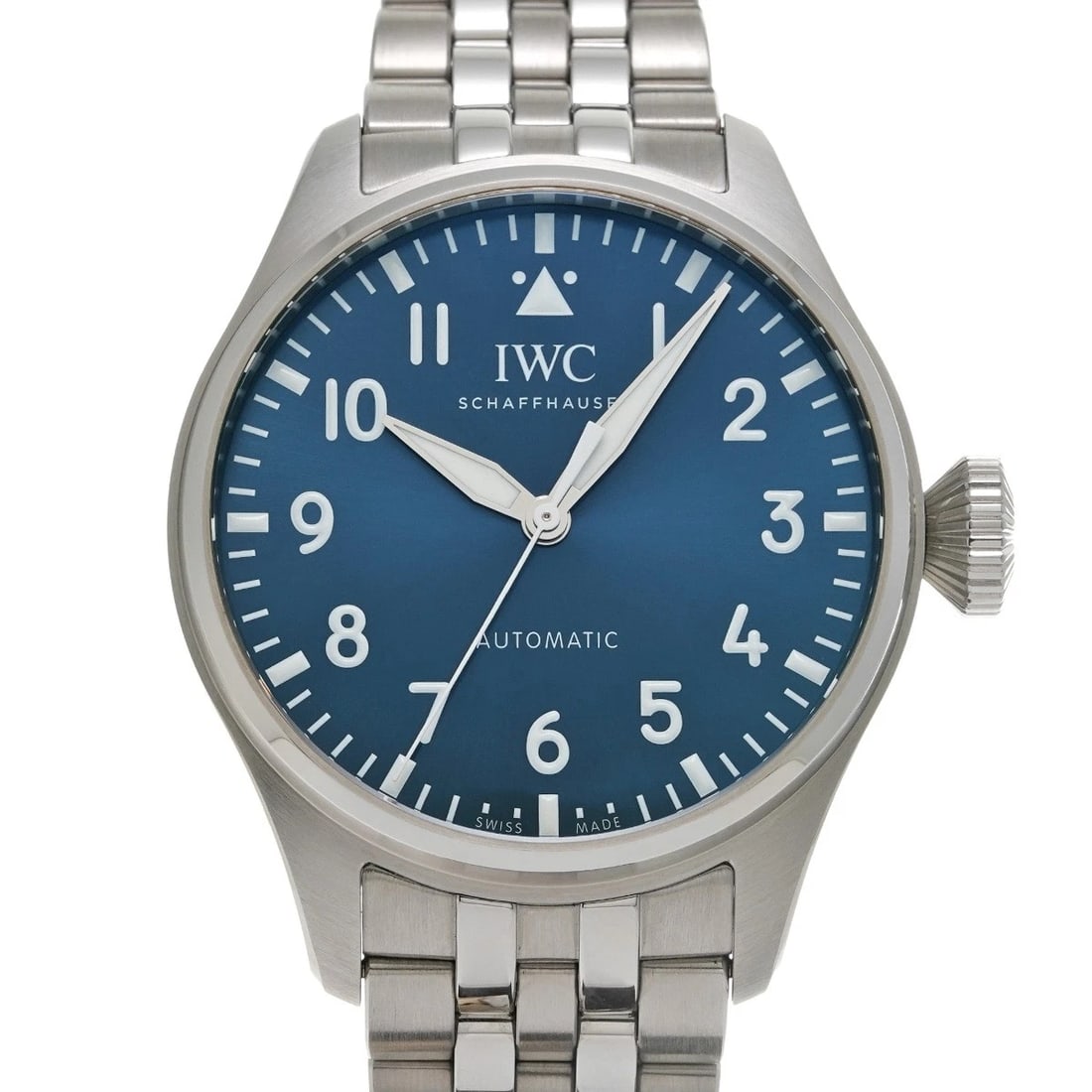 IWC BIG PILOT WATCH 43 BLUE WATCH: IWC big pilot watch 43 blue Watch Brand: IWC Type/Style: Wristwatch Material: Band Material Stainless Steel, Case Material Stainless Steel Color: Dial Color Dial Color Blue Band Color Silver Case