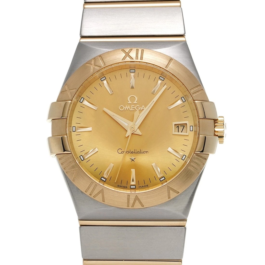 OMEGA CONSTELLATION YELLOW WATCH: OMEGA Constellation yellow Watch Brand: OMEGA Type/Style: Wristwatch Material: Band Material Stainless Steel, Yellow Gold, Case Material Stainless Steel, Yellow Gold Color: Dial Color Dial Color