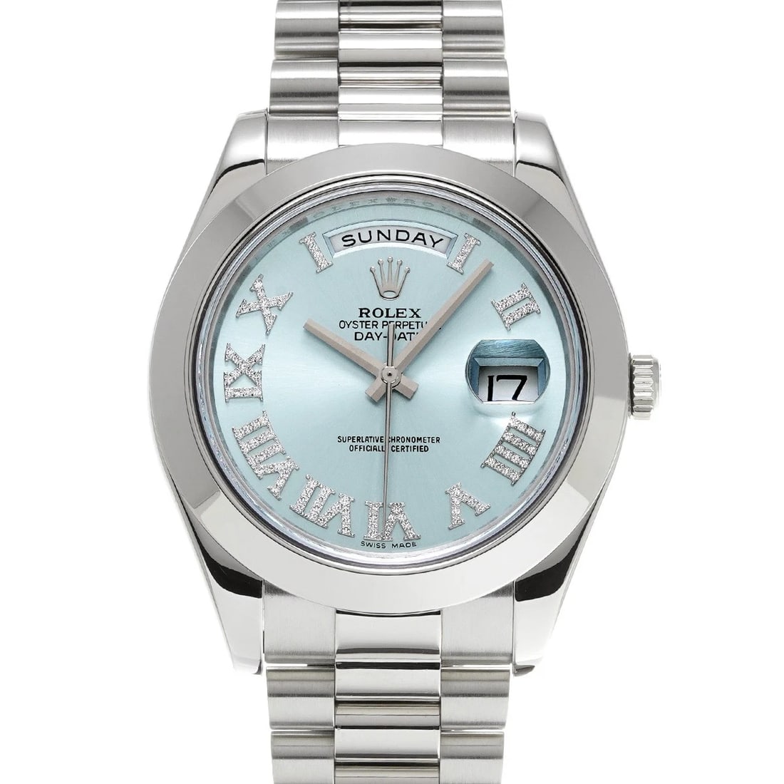 ROLEX DAY-DATEII ICE BLUE/DIAMOND WATCH (1 of 4)