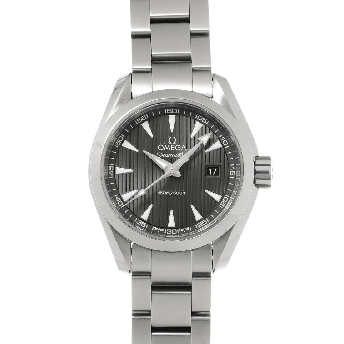 OMEGA SEAMASTER AQUA TERRA QUARTZ GRAY WATCH: OMEGA Seamaster Aqua Terra Quartz gray Watch Brand: OMEGA Type/Style: Wristwatch Material: Band Material Stainless steel, Case Material Stainless steel Color: Dial Color gray Size: Case Size H/about