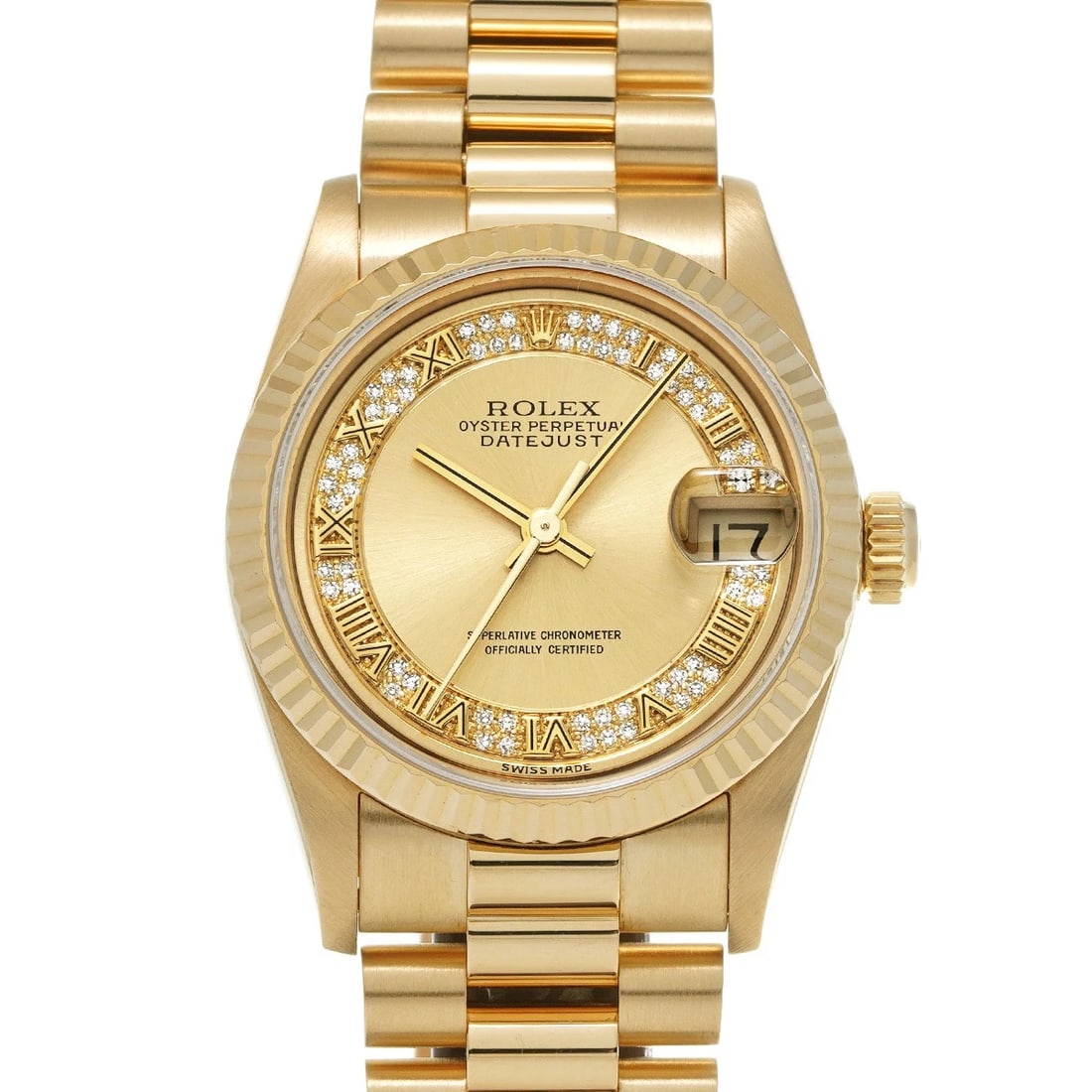 ROLEX DATEJUST CHAMPAGNE/DIAMOND WATCH (1 of 4)