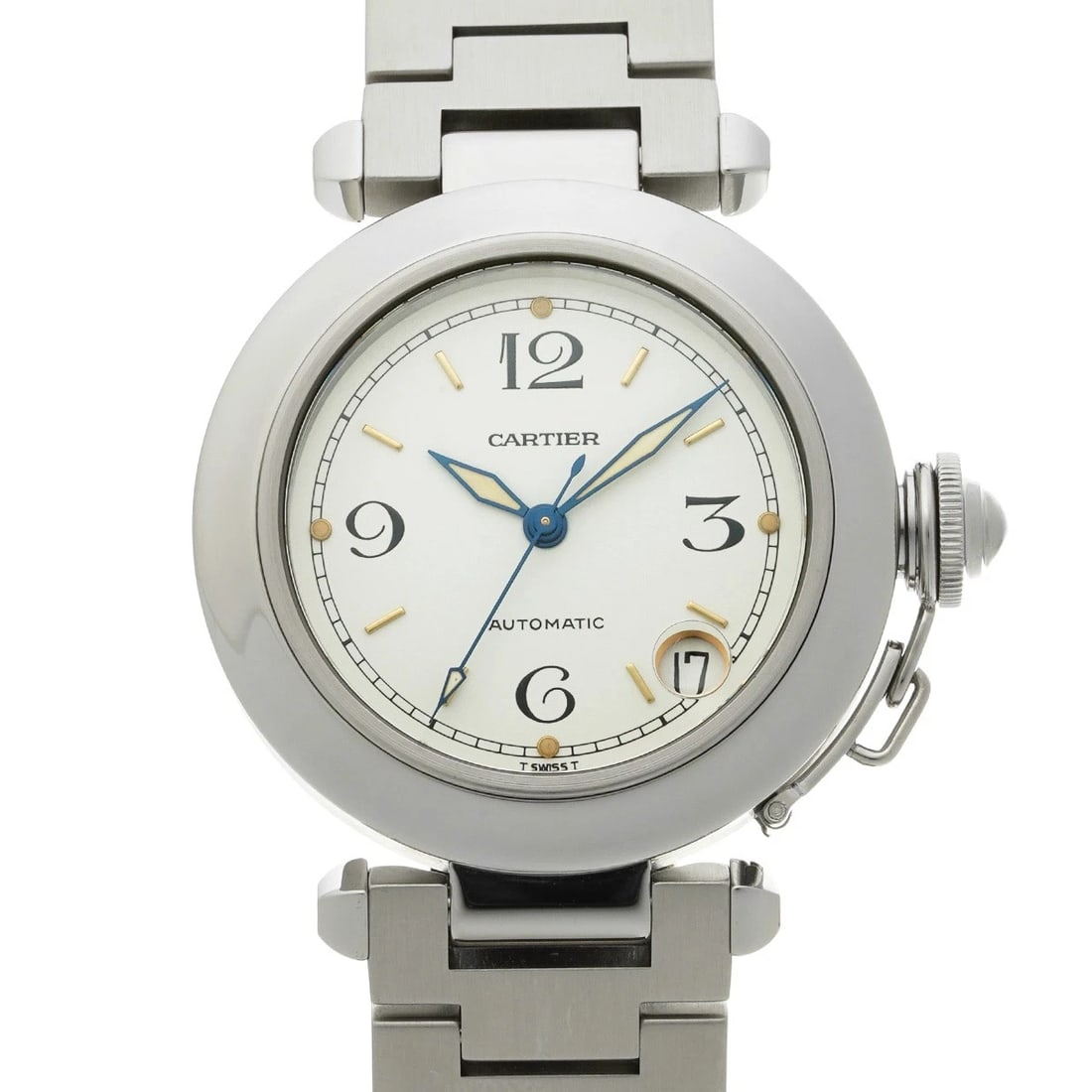CARTIER PASHA WHITE WATCH: CARTIER Pasha white Watch Brand: CARTIER Type/Style: Wristwatch Material: Band Material Stainless steel, Case Material Stainless steel Color: Dial Color white Size: Case Size H/about 35mm W/about