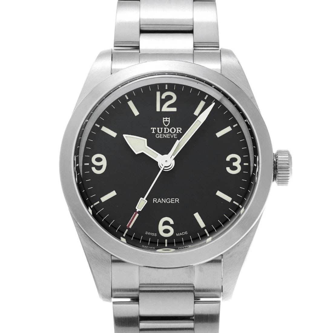 TUDOR RANGER BLACK WATCH: TUDOR Ranger black Watch Brand: TUDOR Type/Style: Wristwatch Material: Band Material Stainless steel, Case Material Stainless steel Color: Dial Color black Size: Case Size H/about 39mm W/about 39mm