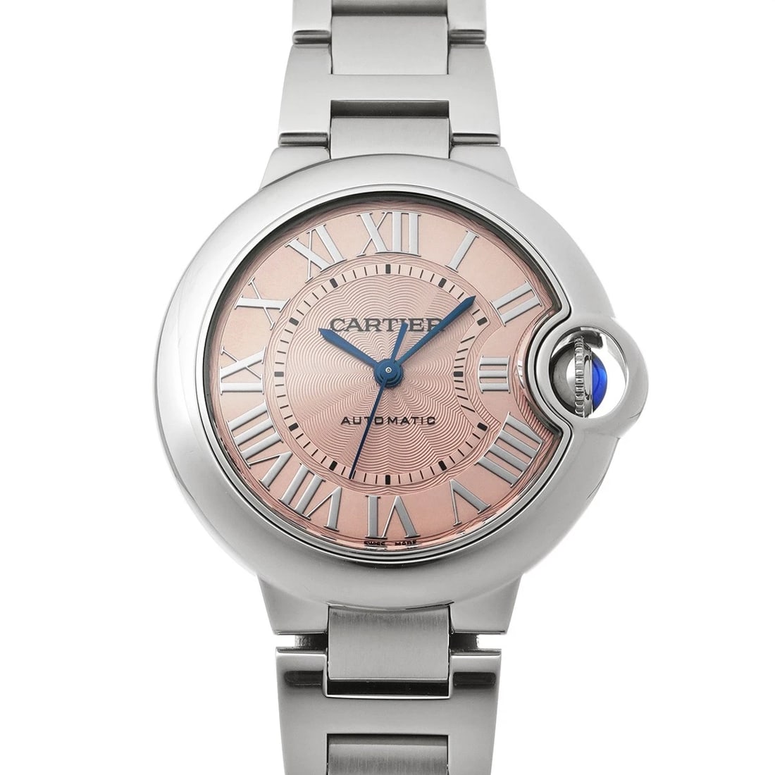 CARTIER BARON BLUE PINK WATCH: CARTIER Baron Blue pink Watch Brand: Cartier Type/Style: Wristwatch Material: Band Material Stainless Steel, Case Material Stainless Steel Color: Dial Color Dial Color Pink Band Color Silver Case