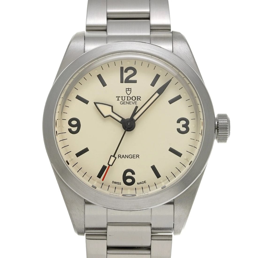 TUDOR RANGER BEIGE WATCH: TUDOR Ranger beige Watch Brand: TUDOR Type/Style: Wristwatch Material: Band Material Stainless steel, Case Material Stainless steel Color: Dial Color beige Size: Case Size H/about 39mm W/about 39mm