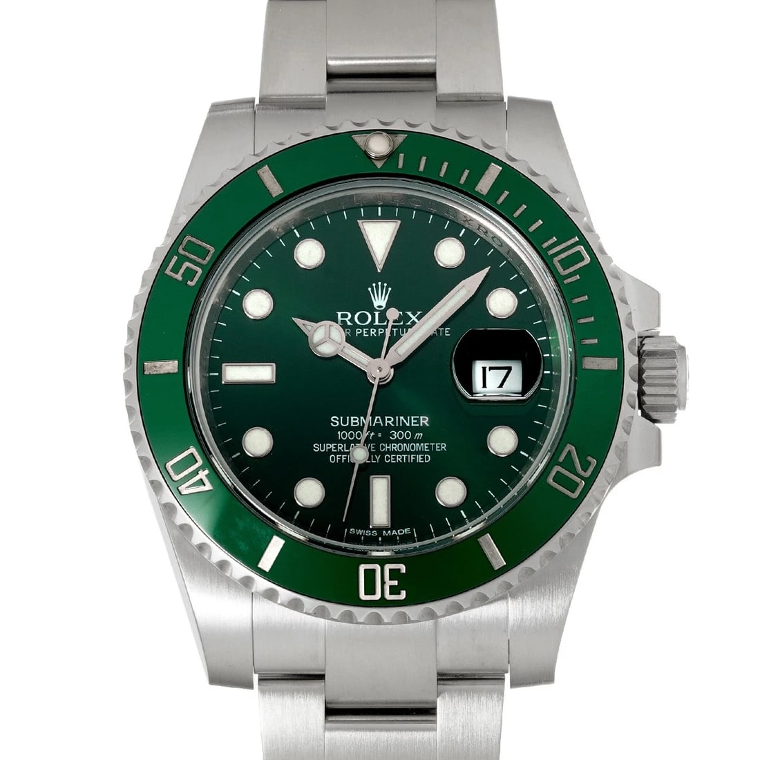 ROLEX SUBMARINER DATE GREEN WATCH: ROLEX Submariner date green Watch Brand: ROLEX Type/Style: Wristwatch Material: Band Material Stainless steel, Case Material Stainless steel Color: Dial Color green Size: Case Size H/about 40mm