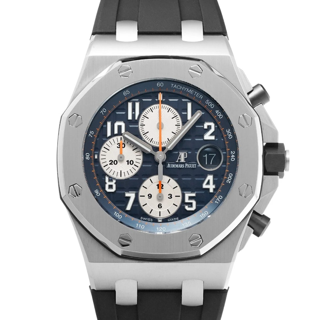 AUDEMARS PIGUET ROYAL CHRONOGRAPH BLUE WATCH: AUDEMARS PIGUET Royal Chronograph blue Watch Brand: AUDEMARS PIGUET Type/Style: Wristwatch Material: Band Material rubber, Case Material Stainless steel Color: Dial Color blue Size: Case Size H/about