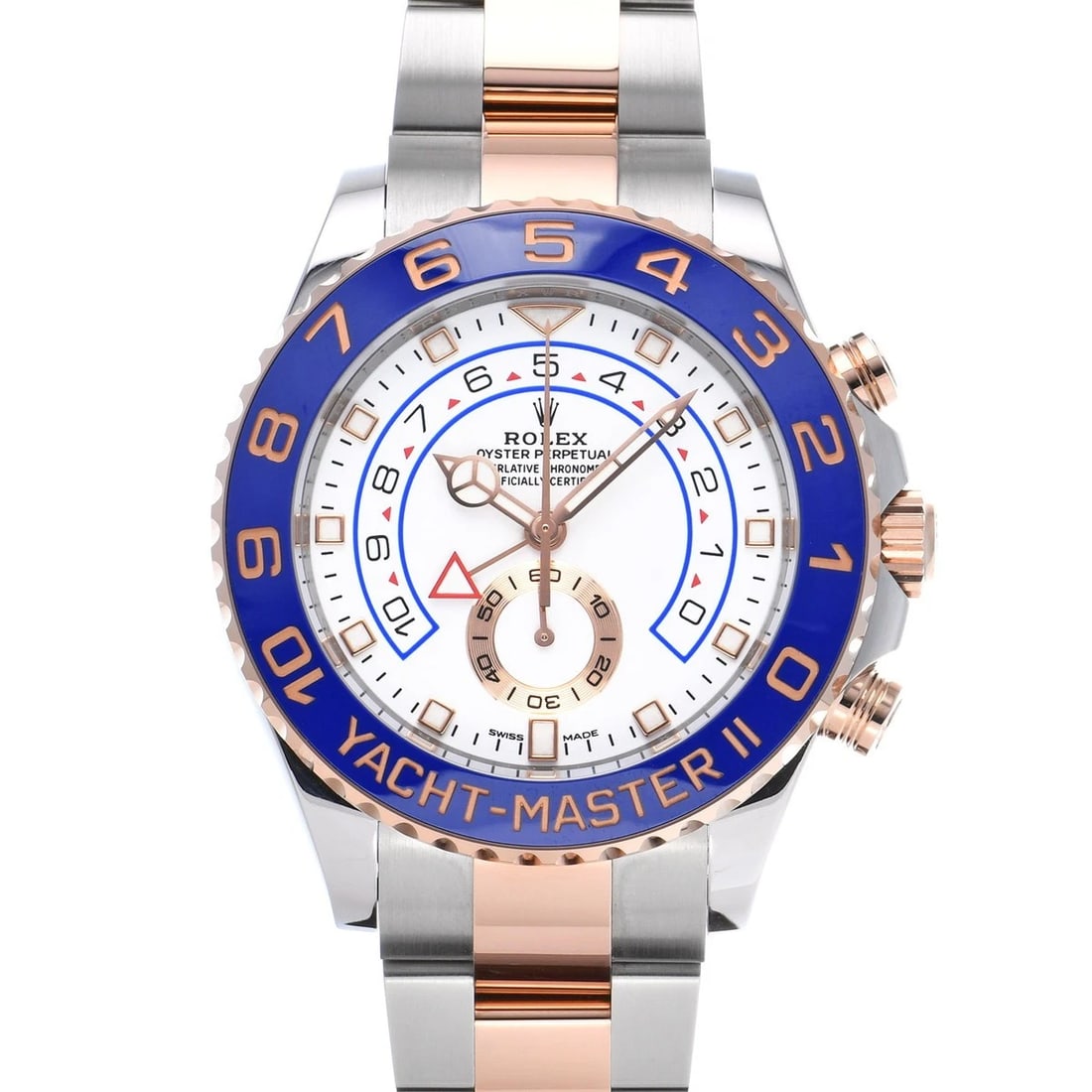 ROLEX YACHT-MASTERII WHITE WATCH: ROLEX Yacht-MasterII white Watch Brand: ROLEX Type/Style: Wristwatch Material: Band Material Stainless steel/Everrose gold, Case Material Stainless steel Color: Dial Color white Size: Case Size