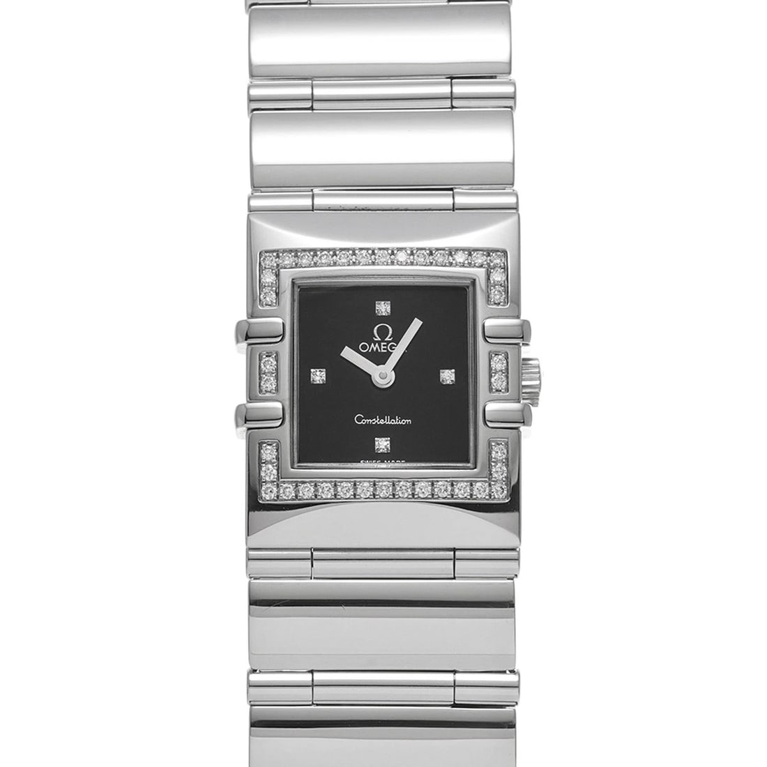 OMEGA CONSTELLATION CALLE QUADRA BLACK/DIAMOND WATCH: OMEGA Constellation Calle Quadra black/diamond Watch Brand: OMEGA Type/Style: Wristwatch Material: Band Material Stainless steel, Case Material Stainless steel Color: Dial Color black Size: Case Size