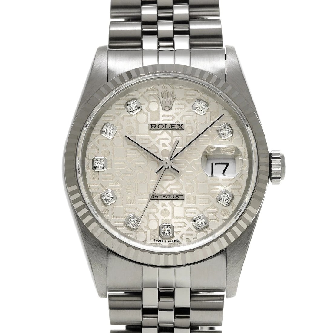 ROLEX DATEJUST SILVER COMPUTER/DIAMOND WATCH: ROLEX Datejust Silver computer/diamond Watch Brand: Rolex Type/Style: Wristwatch Material: Band Material Stainless Steel, White Gold, Case Material Stainless Steel, White Gold Color: Dial Color Dial