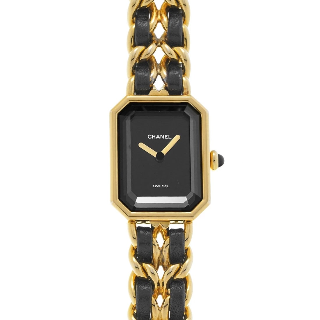 CHANEL PREMIRE BLACK WATCH: CHANEL Premire black Watch Brand: CHANEL Type/Style: Wristwatch Material: Band Material Leather, Gold Plated, Stainless Steel, Metal, Yellow Gold, Case Material Gold Plated, Stainless Steel Color: Dia