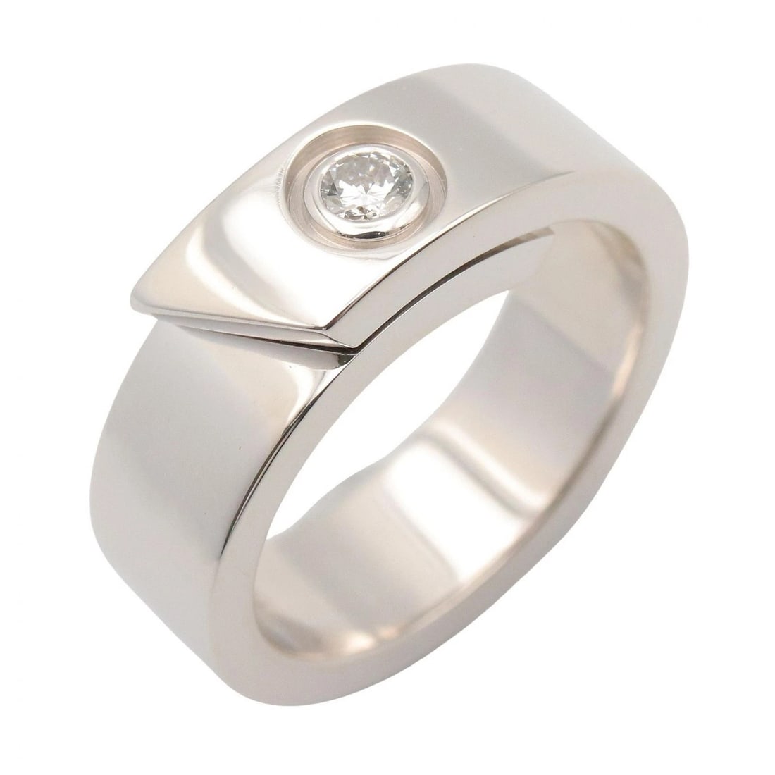 CARTIER ANNIVERSARY 1P DIAMOND RING 18KWG: CARTIER Anniversary 1P Diamond Ring 18KWG Brand: CARTIER Type/Style: Ring Material: K18WG?White Gold?, Color: Silver Size: US size 4.25 Accessories: None Accessories Notice: When purchasin