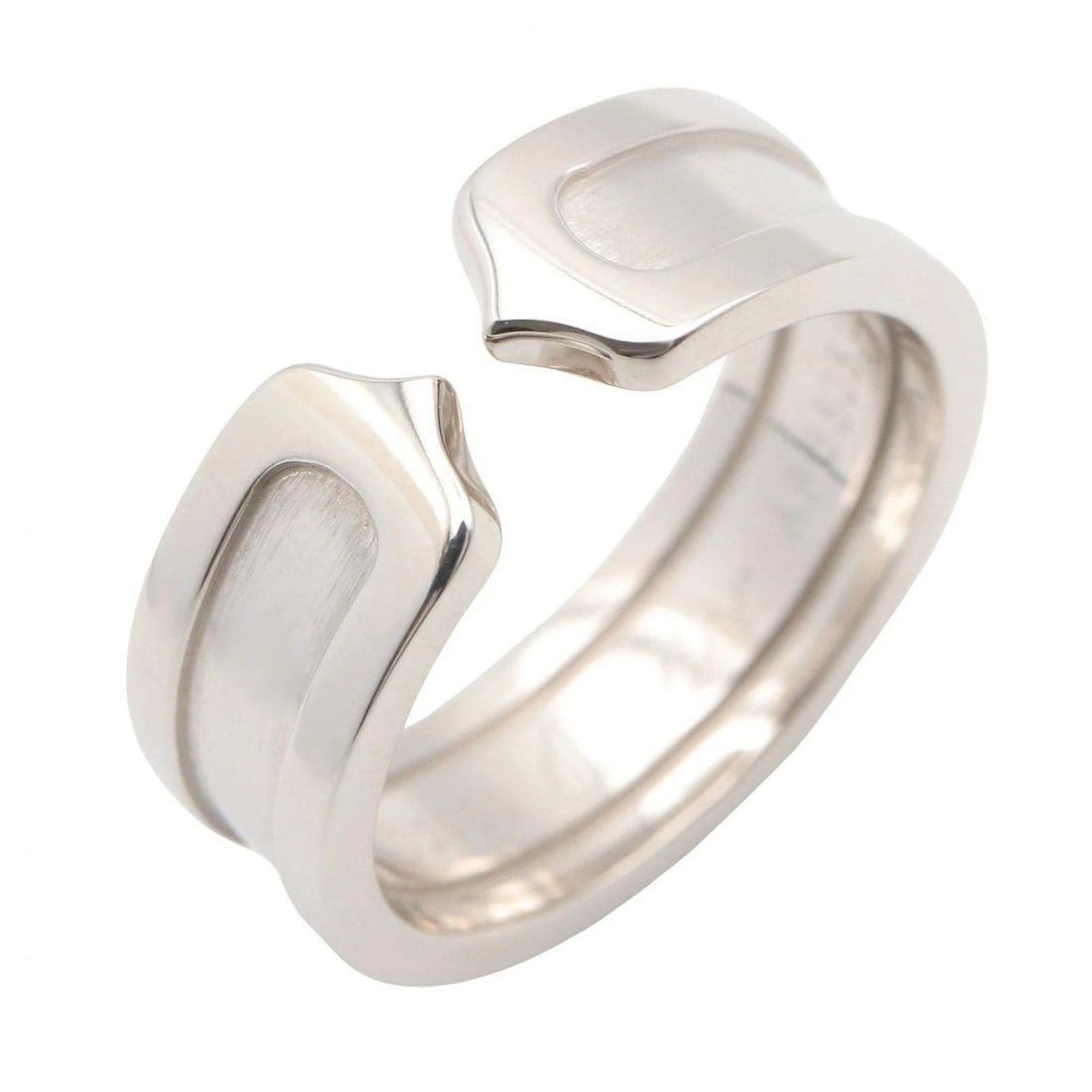 CARTIER C2 RING 18KWG WHITE GOLD: CARTIER C2 Ring 18KWG White Gold Brand: CARTIER Type/Style: Ring Material: K18WG?White Gold?, Color: Silver Size: US size 5.5 Accessories: None Accessories Notice: When purchasing pre-owne