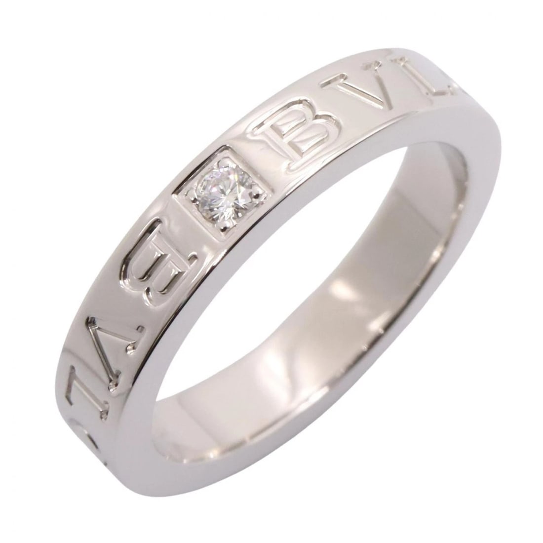 BVLGARI B-ZERO1 RING 1PD DIAMOND RING: BVLGARI B-zero1 Ring 1PD Diamond Ring Brand: BVLGARI Type/Style: Ring Material: K18WG?White Gold?, Color: Silver Size: US Size 5.5 Accessories: None Accessories Notice: When purchasing pre