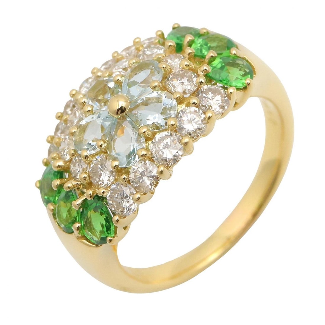 JEWELRY GREEN GARNET DIAMOND RING (1 of 3)