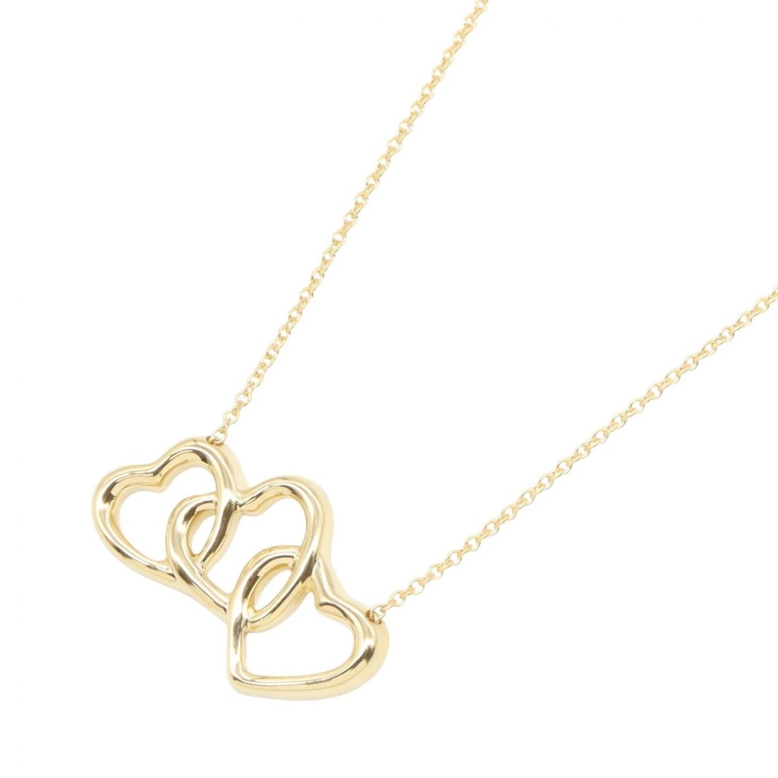 TIFFANY?CO TRIPLE HEART NECKLACE PENDANT: TIFFANY?CO Triple Heart Necklace Pendant Brand: TIFFANY?CO Type/Style: Necklace Material: K18 (Yellow Gold), Color: Gold Size: Size Neck rotation?40cm(15.7") Motif W?24mm x H?14mm(0.9" x 0.6") Acc