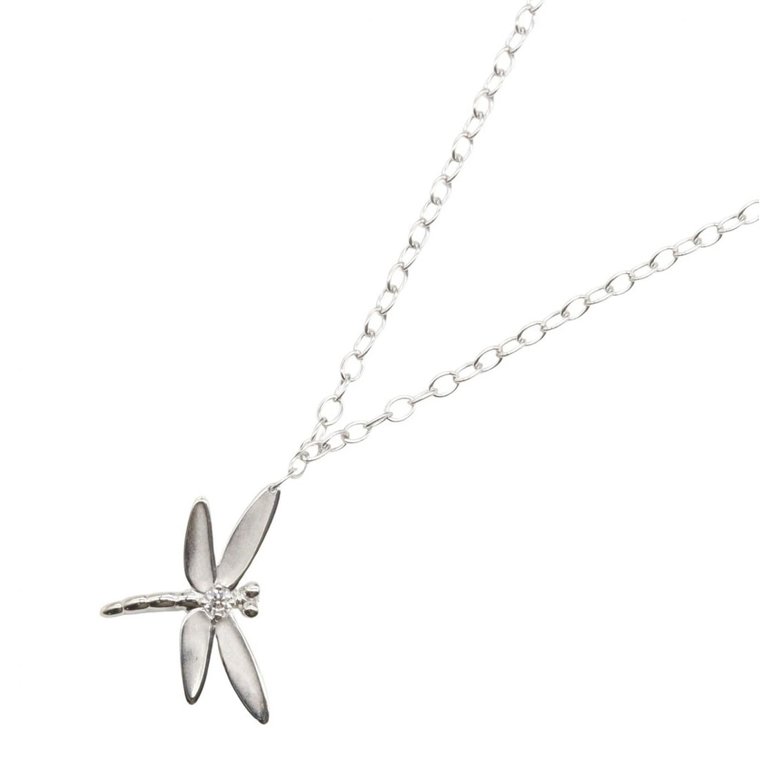 TIFFANY?CO DIAMOND DRAGONFLY NECKLACE PENDANT: TIFFANY?CO Diamond Dragonfly Necklace Pendant Brand: TIFFANY?CO Type/Style: Necklace Material: K18WG?White Gold?, Color: Silver Size: Size Neck rotation?43.5cm(17.1") Motif W?22mm x H?16mm(0.9" x
