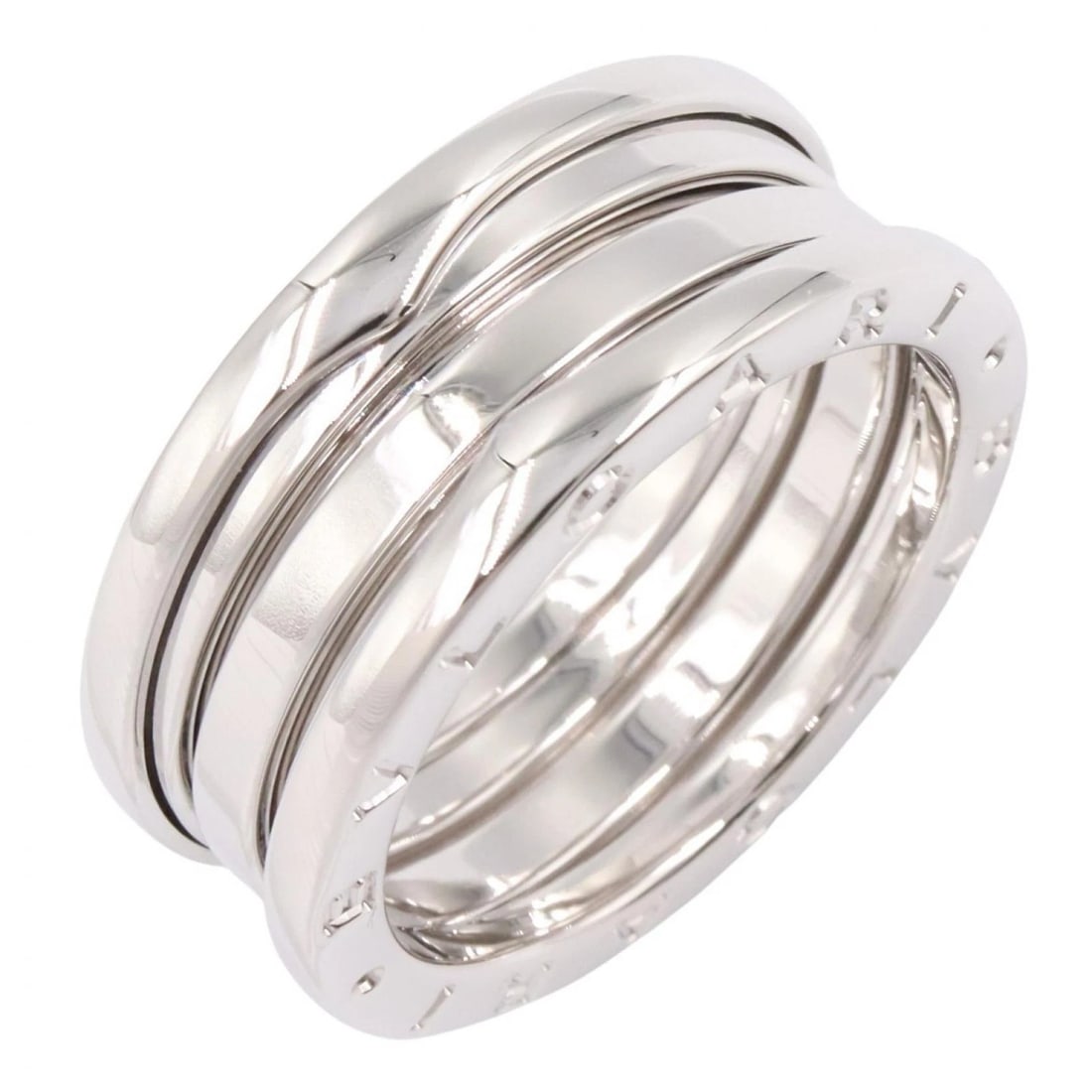 BVLGARI B-ZERO1 RING 3 BANDS 18KWG: BVLGARI B-zero1 Ring 3 bands 18KWG Brand: BVLGARI Type/Style: Ring Material: K18WG?White Gold?, Color: Silver Size: US size 8.5 Accessories: None Accessories Notice: When purchasing pre-owned goods,