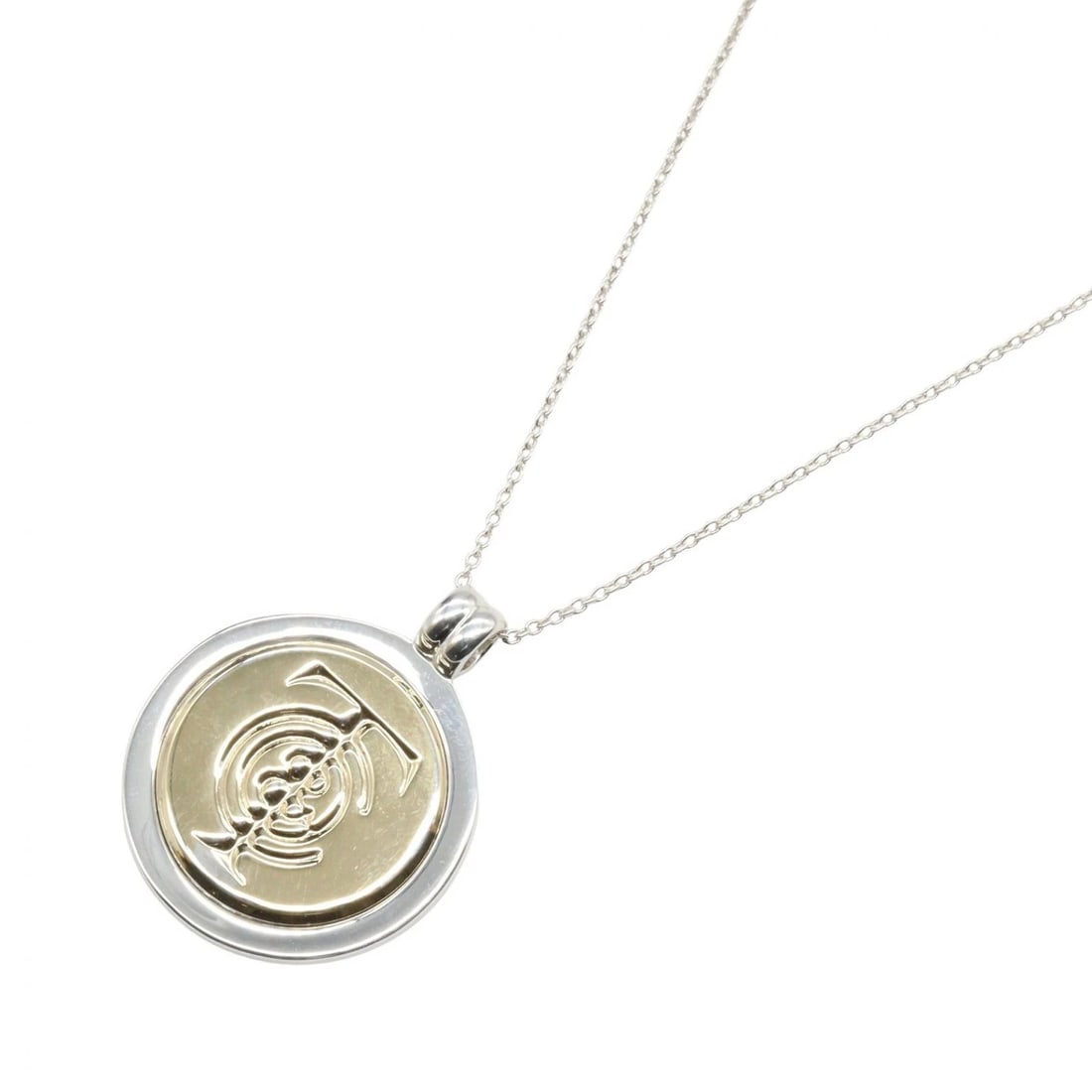 TIFFANY?CO T&C COIN NECKLACE PENDANT: TIFFANY?CO T&C Coin Necklace Pendant Brand: TIFFANY?CO Type/Style: Necklace Material: Silver925, Color: Gold Size: Size Neck rotation?42cm(16.5") Motif W?24mm x H?30mm(0.9" x 1.2") Accessories: No