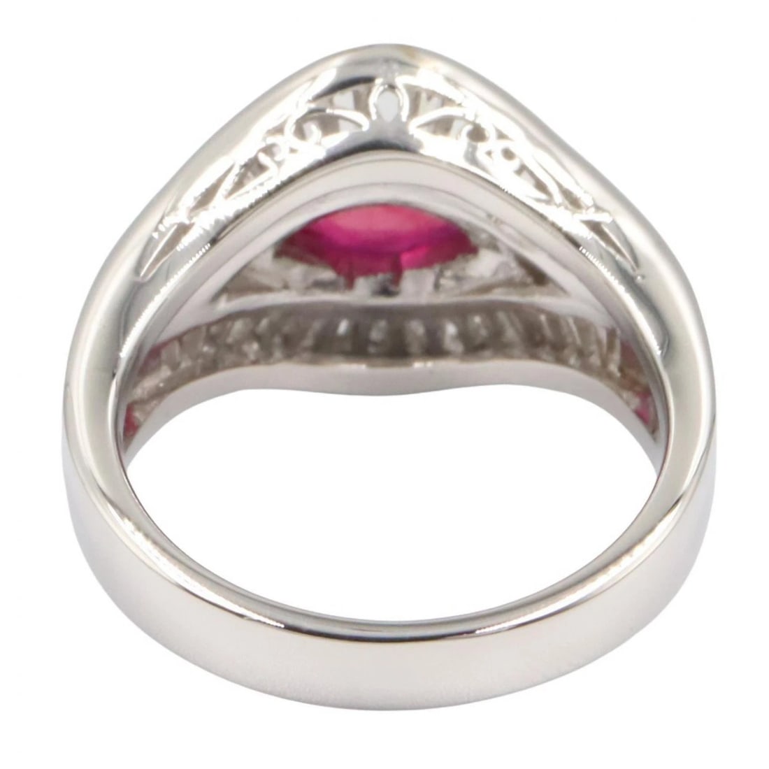 JEWELRY RUBY DIAMOND RING PT900 - 2