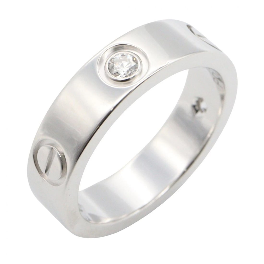 CARTIER LOVE RING 3P DIAMOND 18KWG: CARTIER Love Ring 3P Diamond 18KWG Brand: CARTIER Type/Style: Ring Material: K18WG?White Gold?, Color: Silver Size: US size 7 Accessories: None Accessories Notice: When purchasing pre-owned goods,