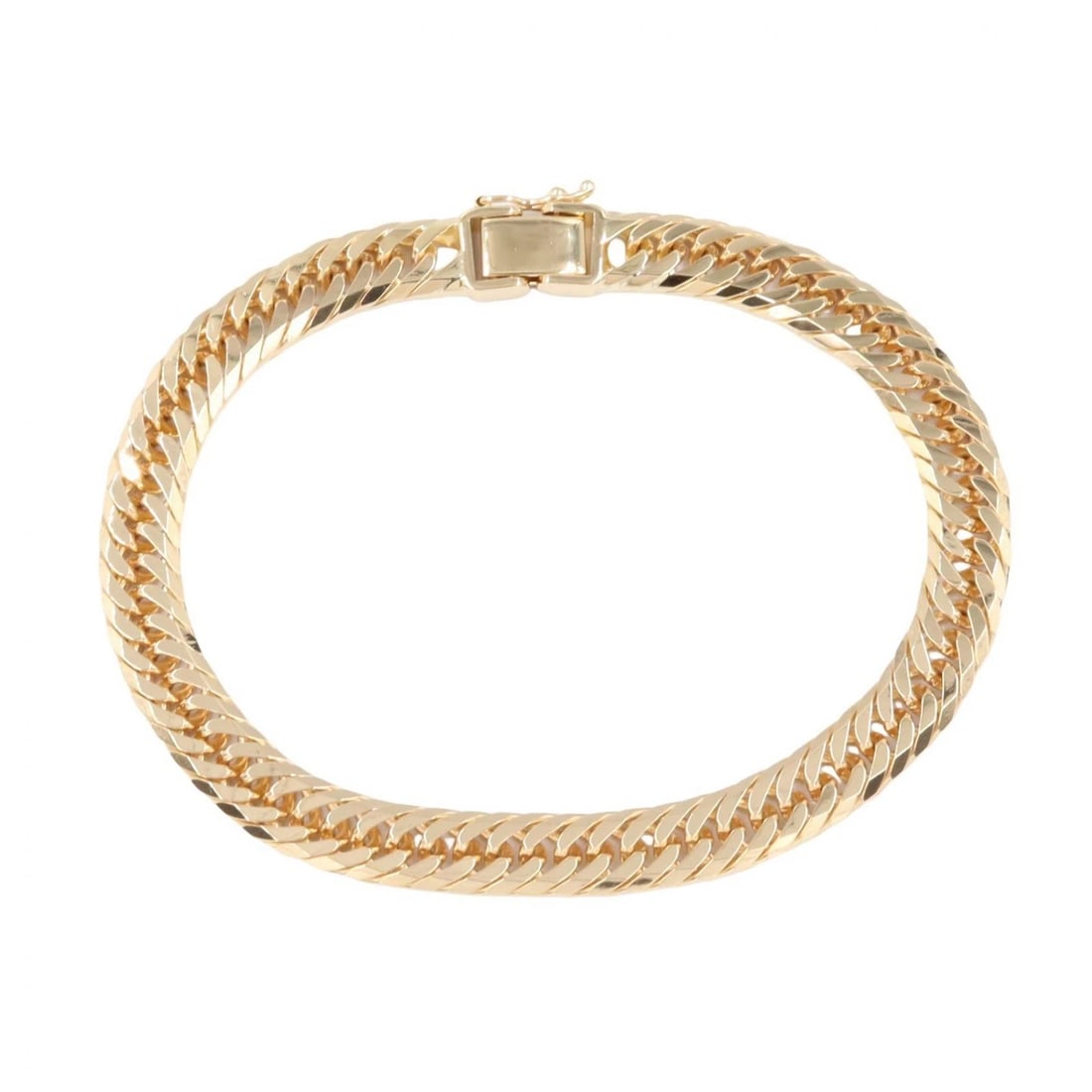 JEWELRY TRIPLE 8 SIDE CURB LINK CHAIN BRACELET: JEWELRY Triple 8 side Curb link chain Bracelet Brand: JEWELRY Type/Style: Bracelet Material: K18 (Yellow Gold), Color: Gold Size: Size Band Length?19.5cm(7.7") Accessories: None Accessorie