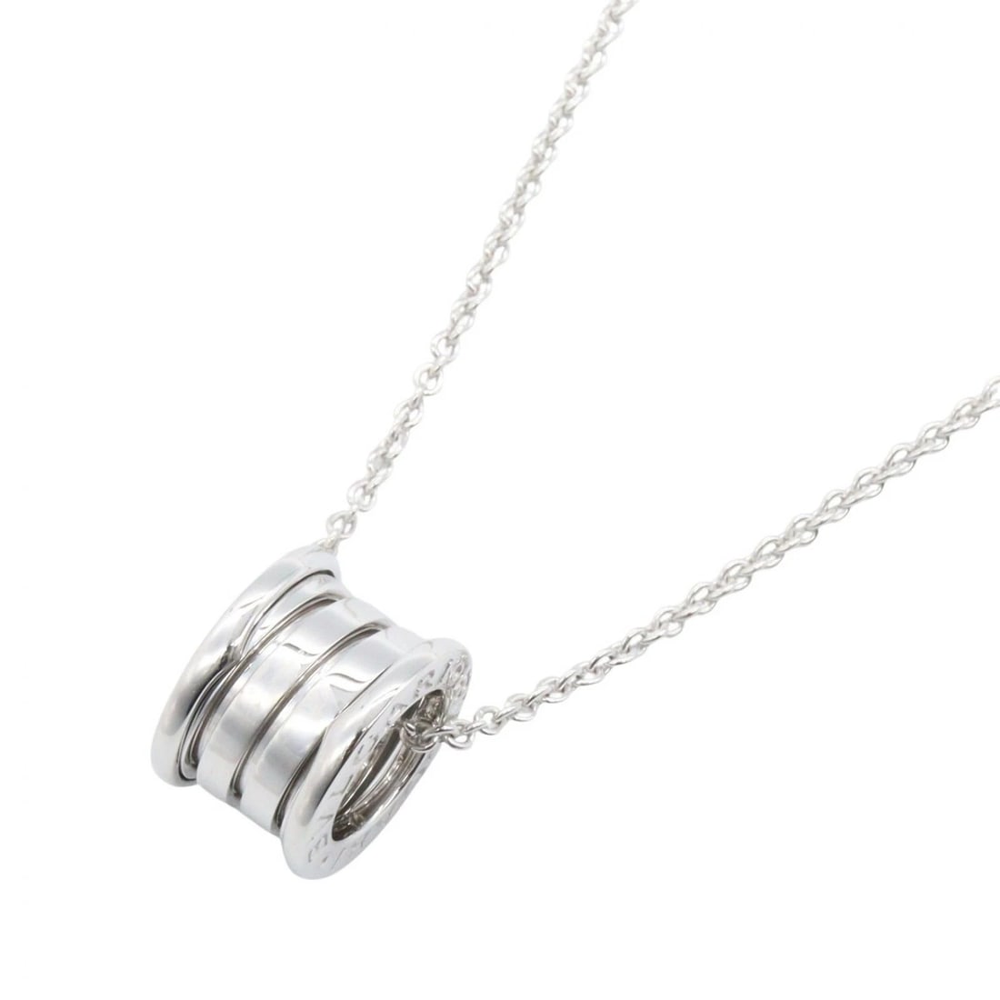 BVLGARI B-ZERO1 NECKLACE PENDANT: BVLGARI B-zero1 Necklace Pendant Brand: BVLGARI Type/Style: Necklace Material: K18WG?White Gold?, Color: Silver Size: Size Neck rotation?41cm(16.1") Motif W?10mm x H?14mm(0.4" x 0.6") Accessories: