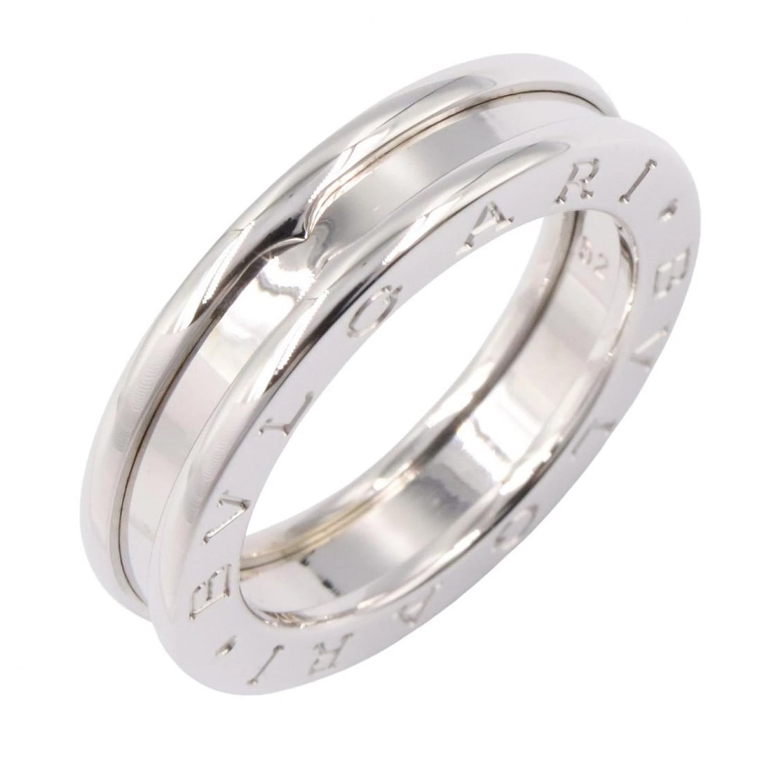 BVLGARI B-ZERO1 1 BAND RING: BVLGARI B-zero1 1 Band Ring Brand: BVLGARI Type/Style: Ring Material: K18WG?White Gold?, Color: Silver Size: US size 6 Accessories: None Accessories Notice: When purchasing pre-owned goods, please
