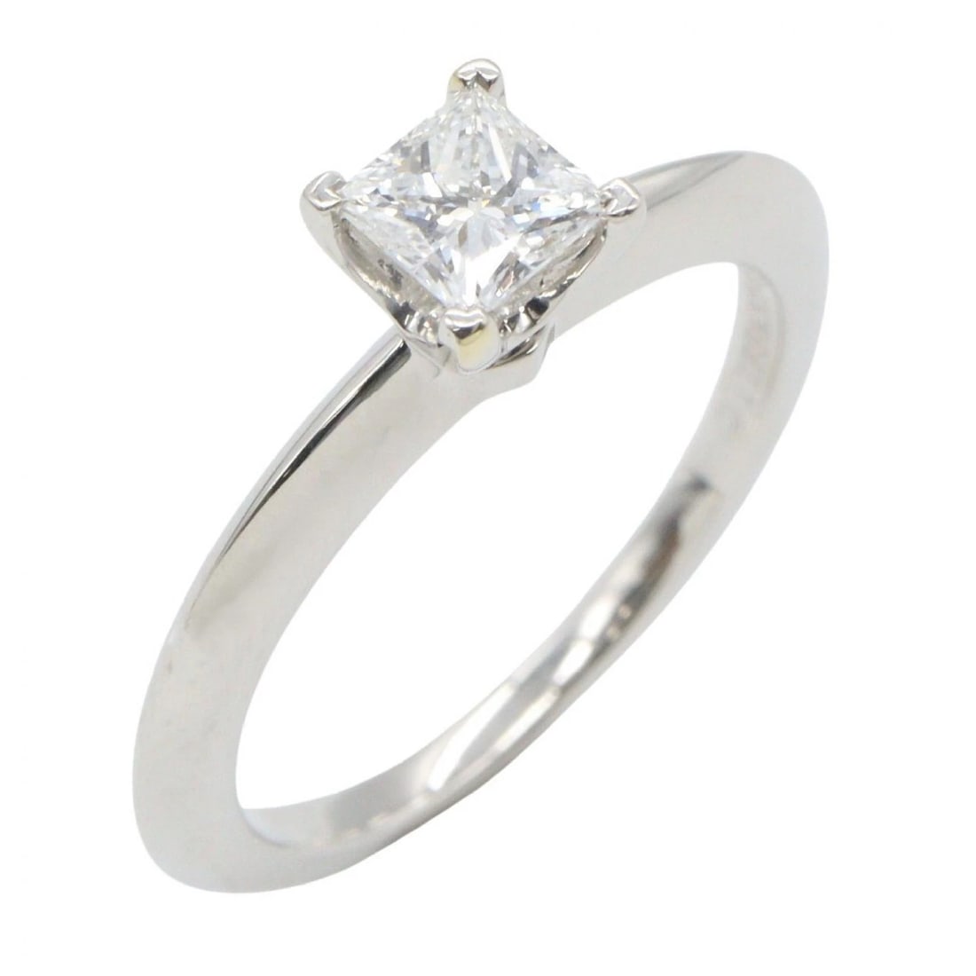 TIFFANY?CO SQUARE PRINCESS DIAMOND RING: TIFFANY?CO Square Princess Diamond Ring Brand: TIFFANY?CO Type/Style: Ring Material: Pt950 Platinum, Color: Silver Size: US size 4.25 Accessories: None Accessories Notice: When purchasing pre-owned
