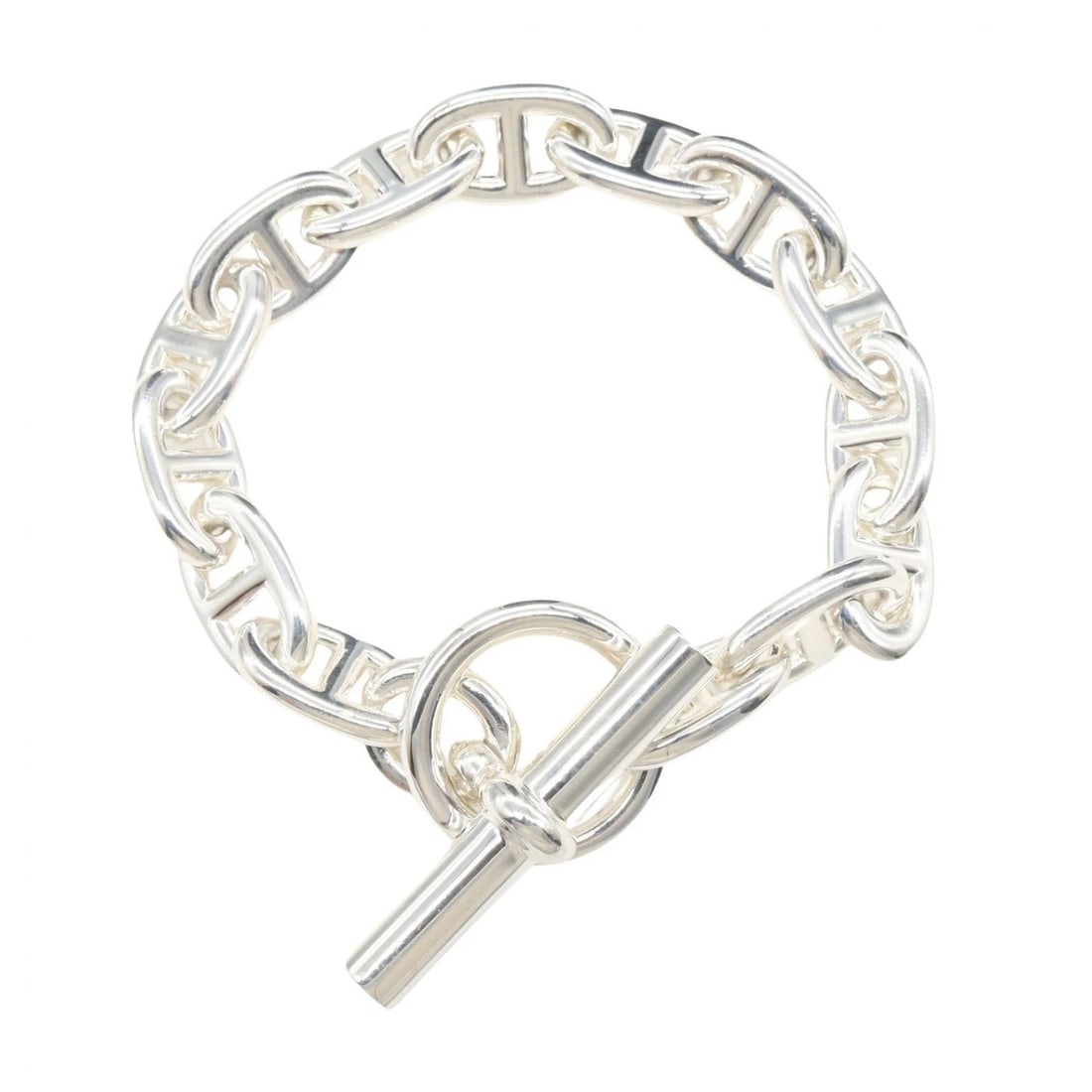 HERMES CHAINE D'ANCRE MM 14 LINKS BRACELET: HERMES Chaine d'ancre MM 14 links Bracelet Brand: HERMES Type/Style: Bracelet Material: Silver925, Color: Silver Size: Size Band Length?14.5cm(5.7") Accessories: None Accessories Notice: When