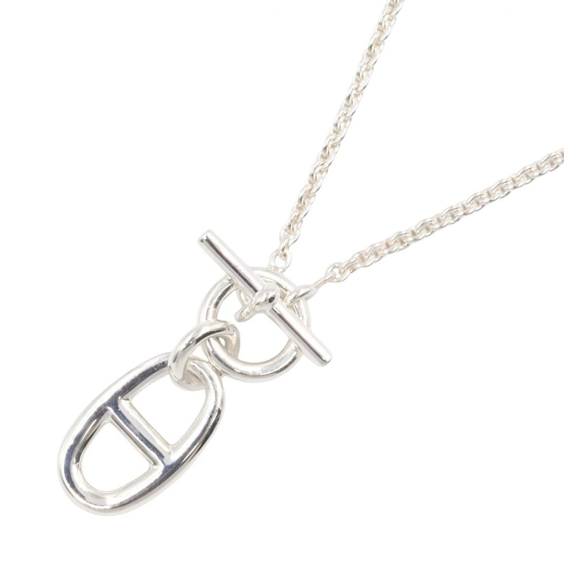 HERMES CHAINE D'ANCRE NECKLACE PENDANT: HERMES Chaine d'Ancre Necklace Pendant Brand: HERMES Type/Style: Necklace Material: Silver925, Color: Silver Size: Size Neck rotation?40.5cm(15.9") Motif W?11mm x H?18mm(0.4" x 0.7") Accessories: