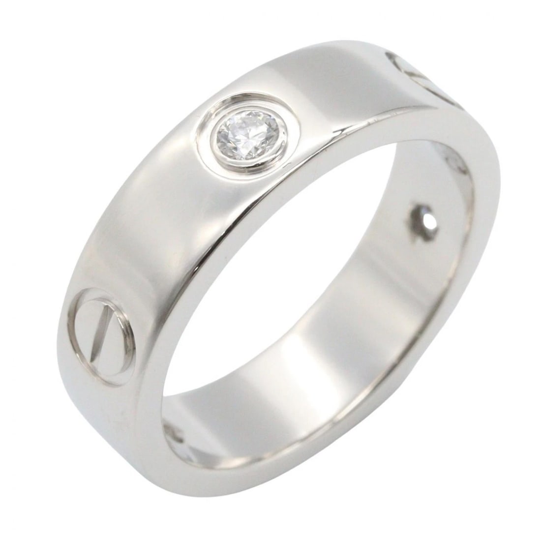 CARTIER LOVE RING 3P DIAMOND 18KWG: CARTIER Love Ring 3P Diamond 18KWG Brand: CARTIER Type/Style: Ring Material: K18WG?White Gold?, Color: Silver Size: US size 6.5 Accessories: None Accessories Notice: When purchasing pre-owned goods,