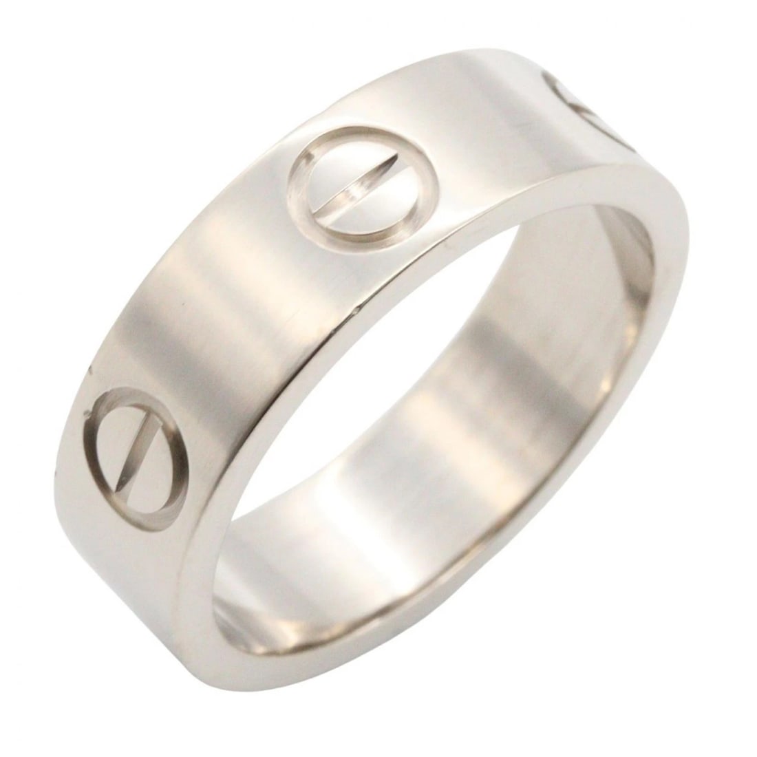 CARTIER LOVE RING 18KWG WHITE GOLD: CARTIER Love Ring 18KWG White Gold Brand: CARTIER Type/Style: Ring Material: K18WG?White Gold?, Color: Silver Size: US size 5.5 Accessories: None Accessories Notice: When purchasing pre-owned goods,