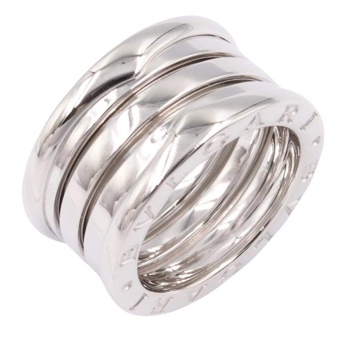 BVLGARI B-ZERO1 RING 4 BANDS 18KWG: BVLGARI B-zero1 Ring 4 bands 18KWG Brand: BVLGARI Type/Style: Ring Material: K18WG?White Gold?, Color: Silver Size: 4.5 US Accessories: None Accessories Notice: When purchasing pre-owned goods,