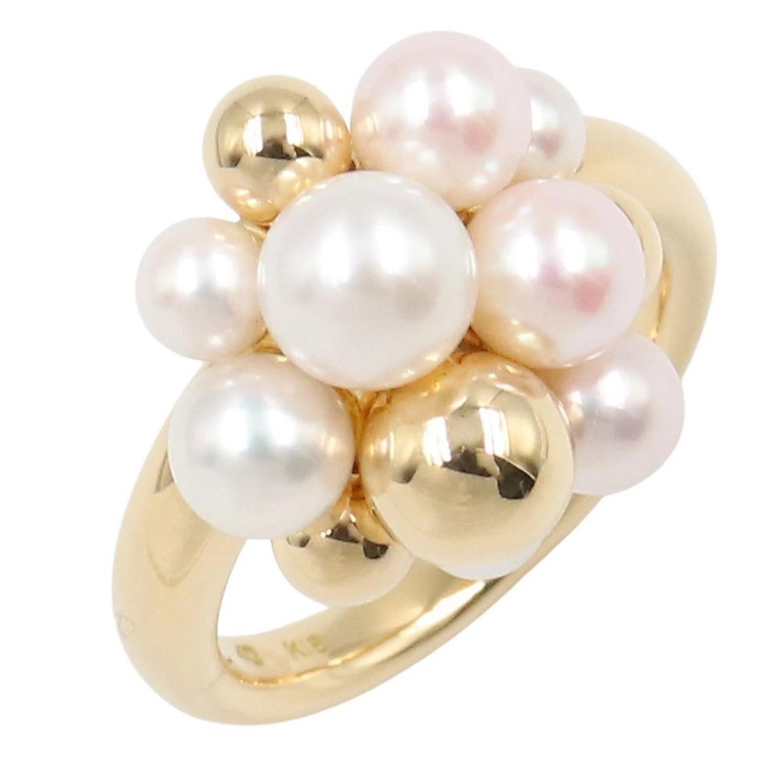 4? AKOYA PEARL RING 18KYG YELLOW GOLD: 4? Akoya Pearl Ring 18KYG Yellow Gold Brand: 4? Type/Style: Ring Material: K18 (Yellow Gold), Color: Gold Size: US size 9.5 Accessories: None Accessories Notice: When purchasing pre-owned